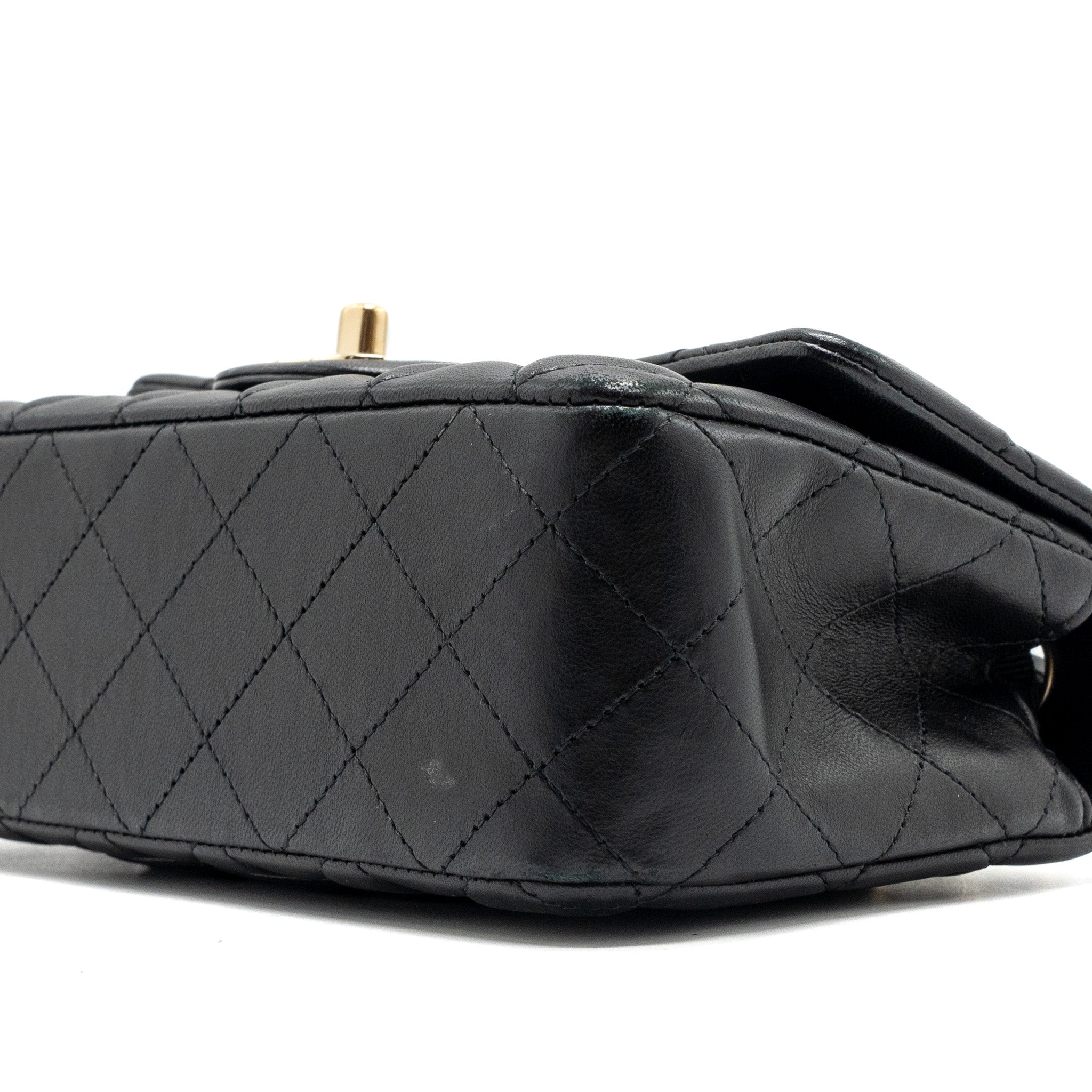 CHANEL CLASSIC MINI RECTANGULAR FLAP BAG LAMBSKIN BLACK GHW