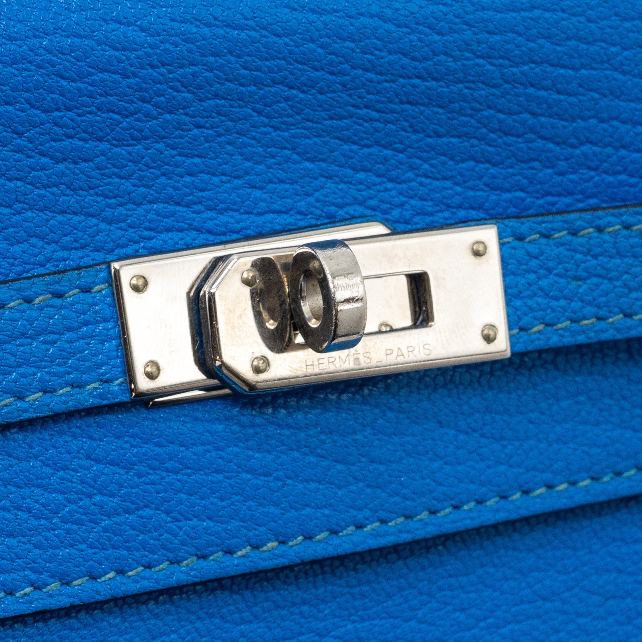 HERMES KELLY CLASSIC LONG WALLET CHÈVRE MYSORE BLUE HYDRA  SHW