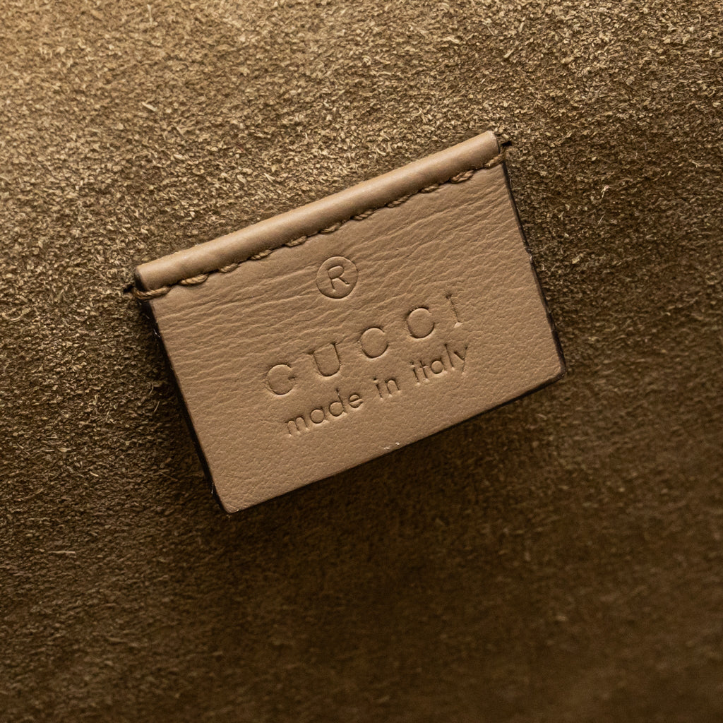 GUCCI DIONYSUS FLAP BAG SUEDE LEATHER / CANVAS BEIGE SHW