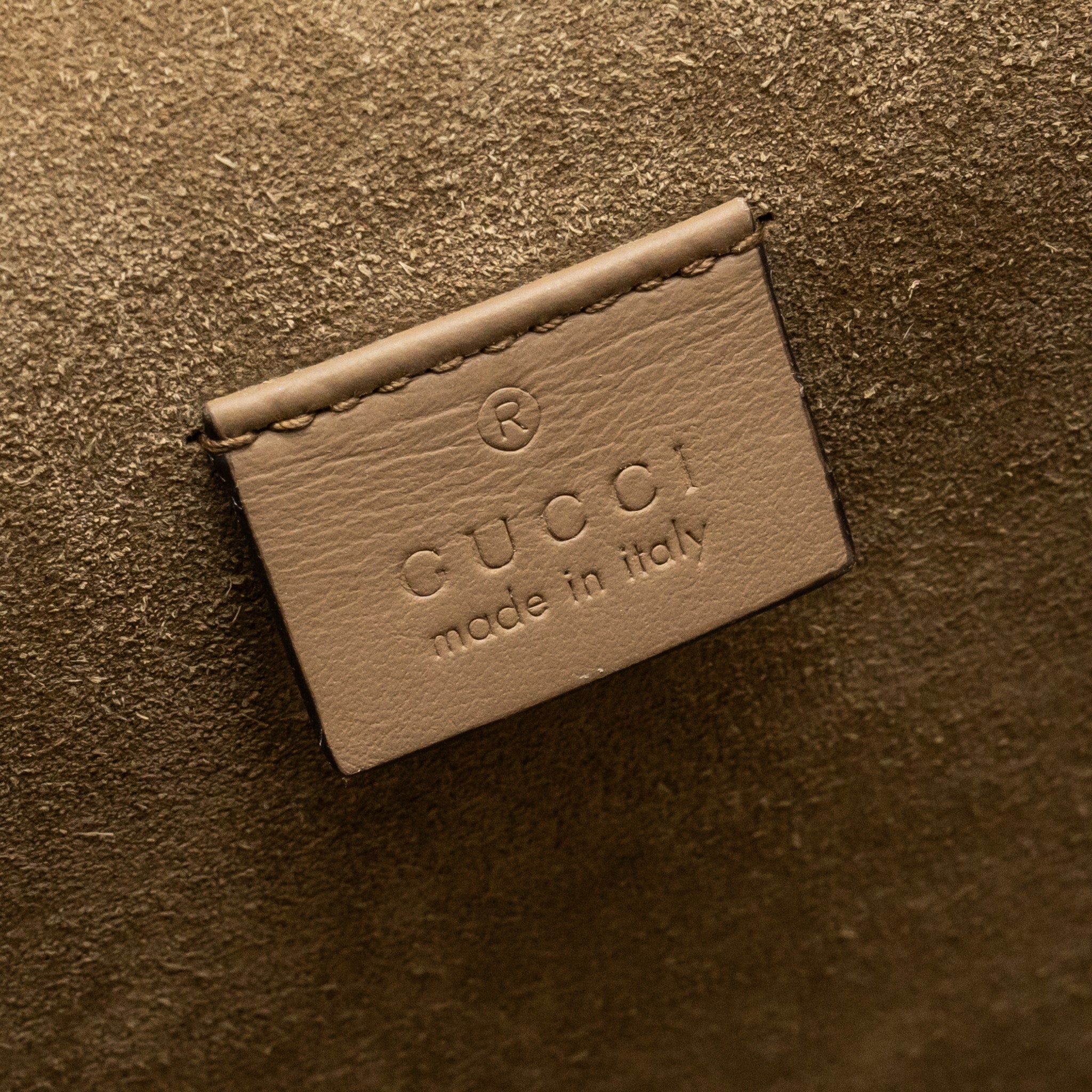 GUCCI DIONYSUS FLAP BAG SUEDE LEATHER / CANVAS BEIGE SHW