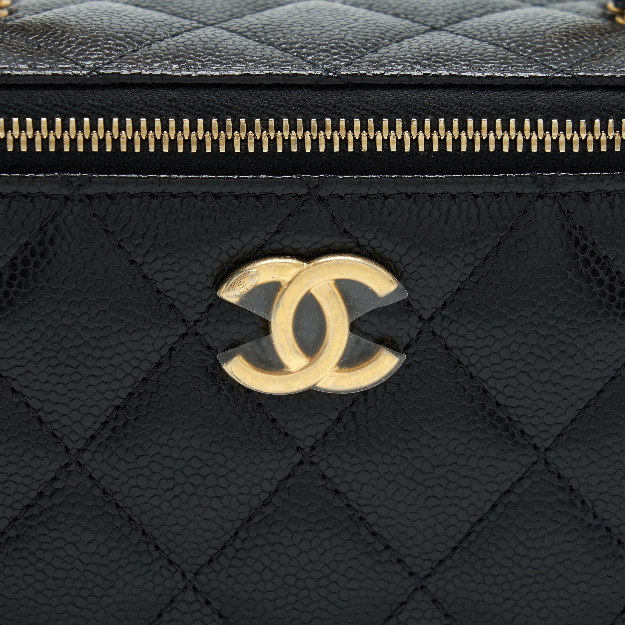 CHANEL 22S LETTER TOP HANDLE LONG VANITY CAVIAR BLACK GHW