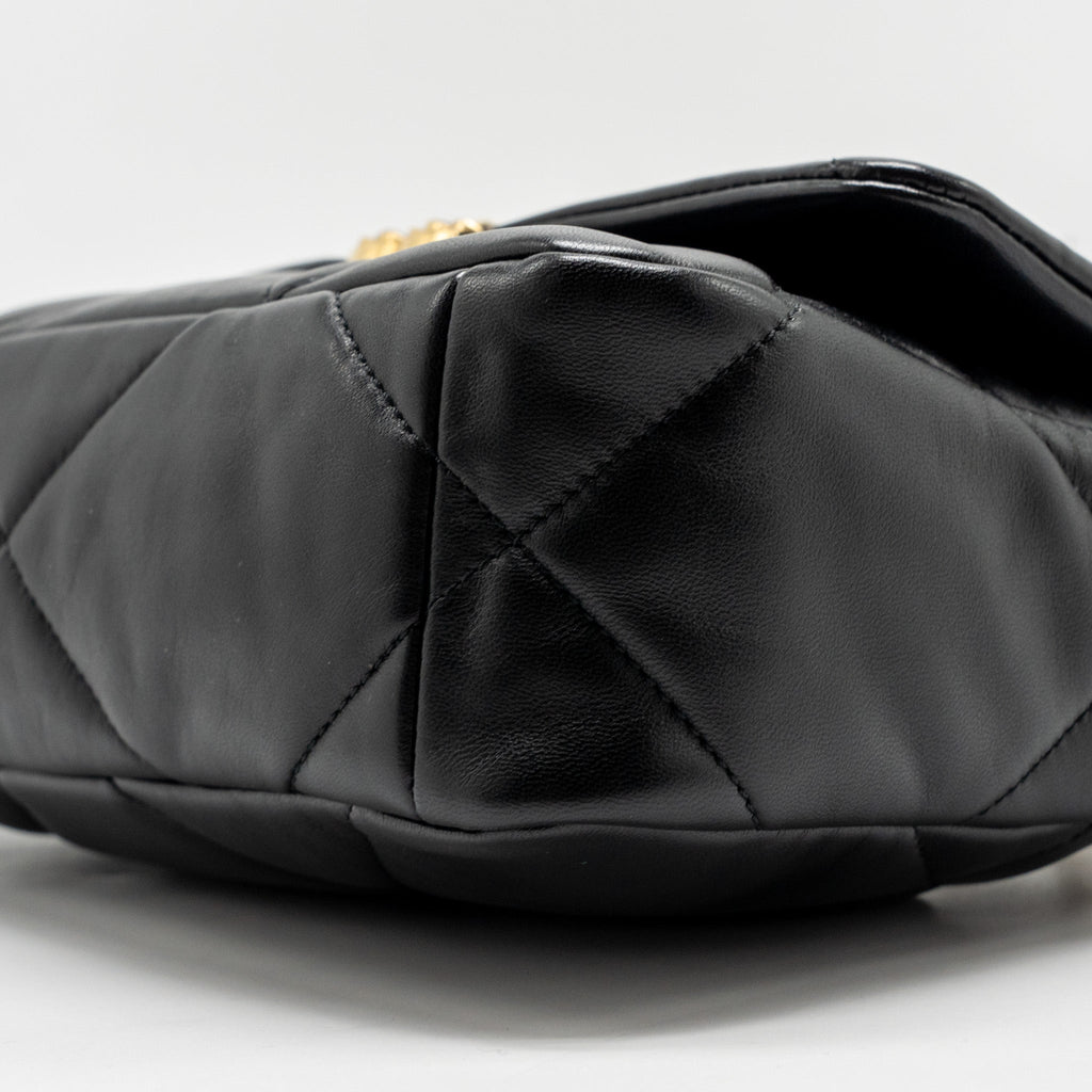 CHANEL SMALL 19 BAG LAMBSKIN BLACK MULTICOLOR HARDWARE (MICROCHIP)