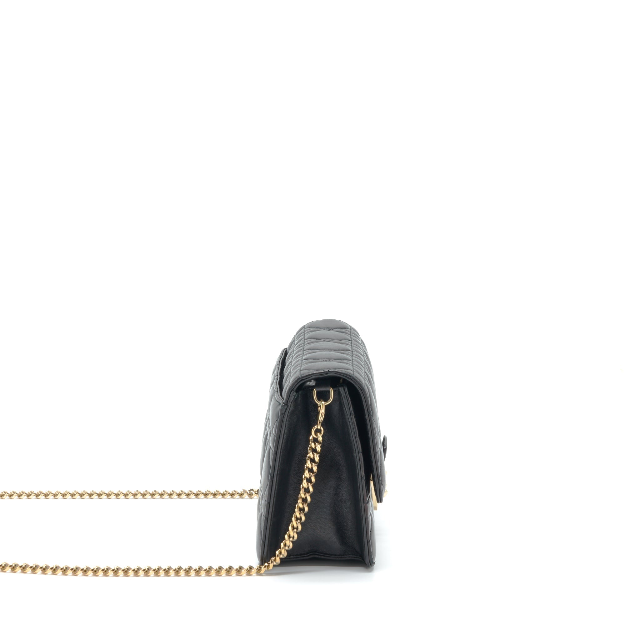 DIOR MISS DIOR MINI CROSSBODY CHAIN BAG LAMBSKIN BLACK LGHW