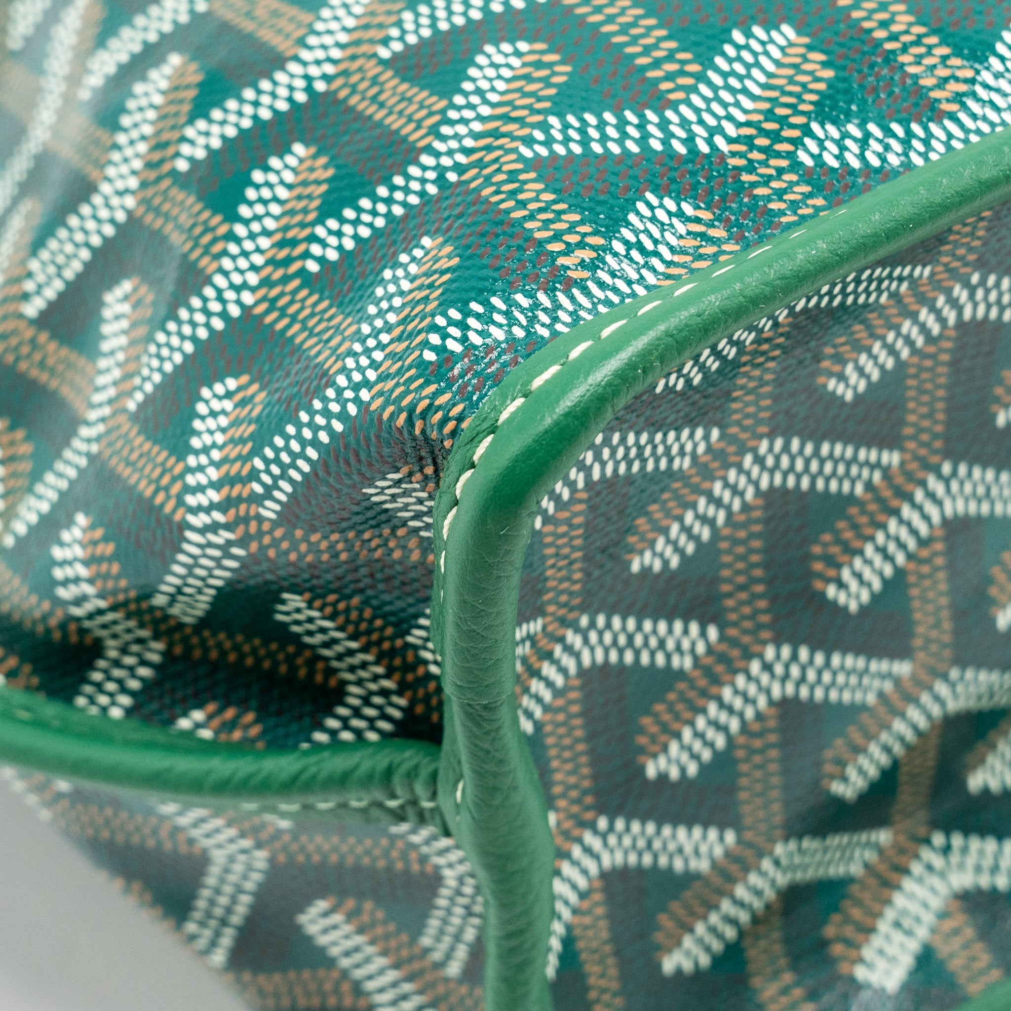 GOYARD MINI ANJOU TOTE BAG GOYARDLINE CANVAS / LEATHER GREEN SHW