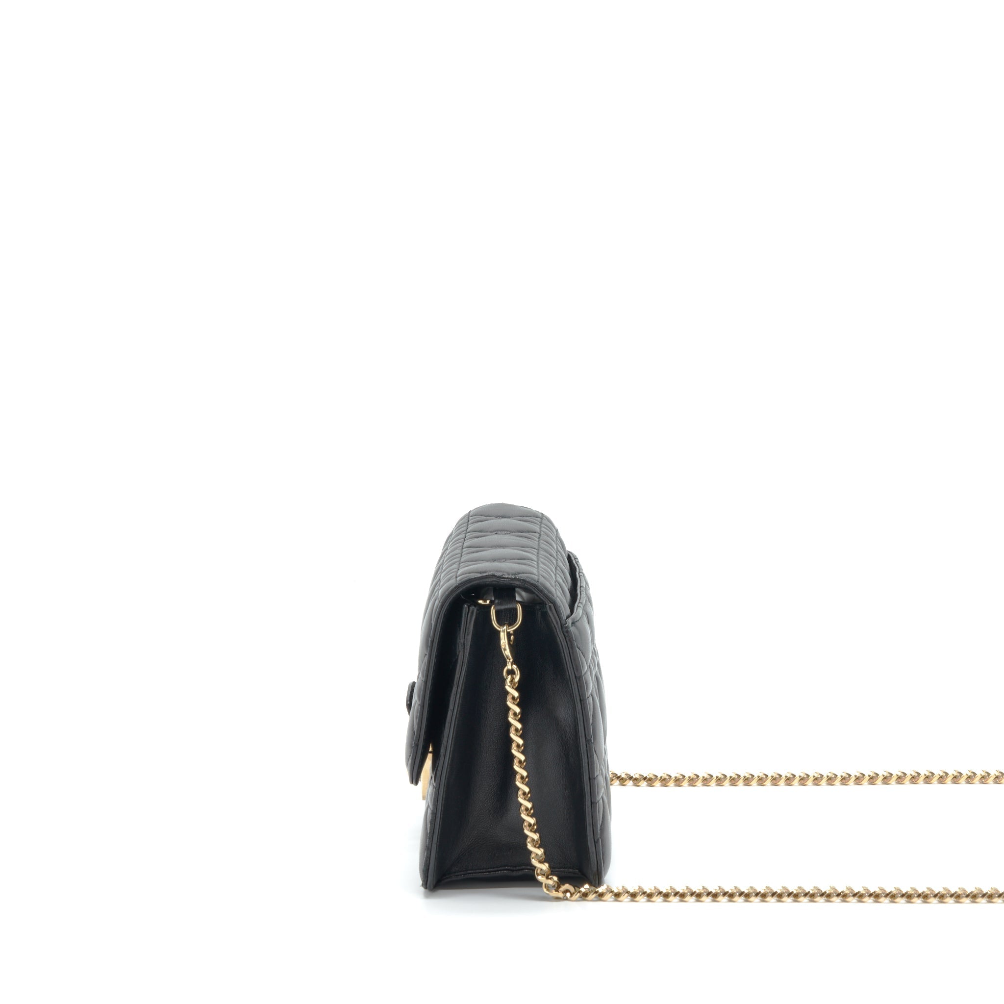 DIOR MISS DIOR MINI CROSSBODY CHAIN BAG LAMBSKIN BLACK LGHW