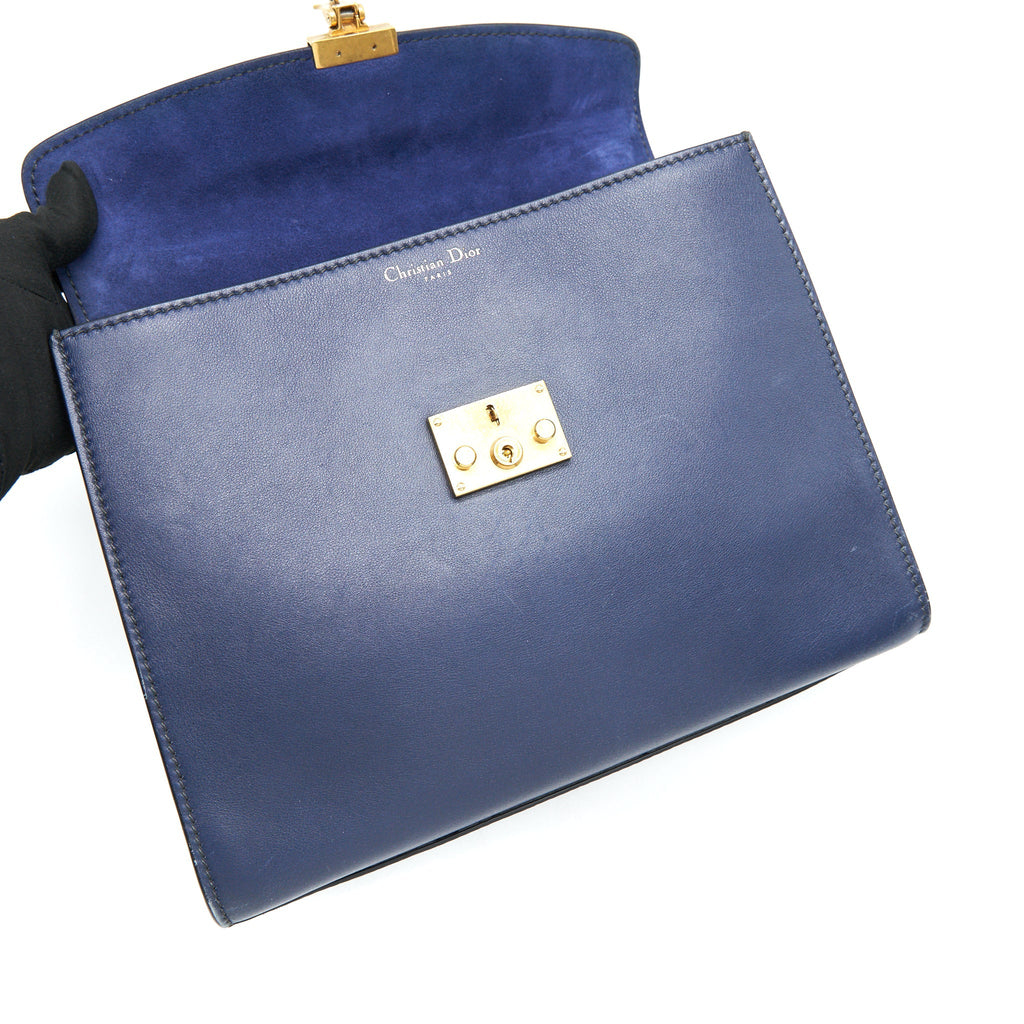 CHRISTIAN DIOR DIORADDICT TOP HANDLE BAG IN NAVY