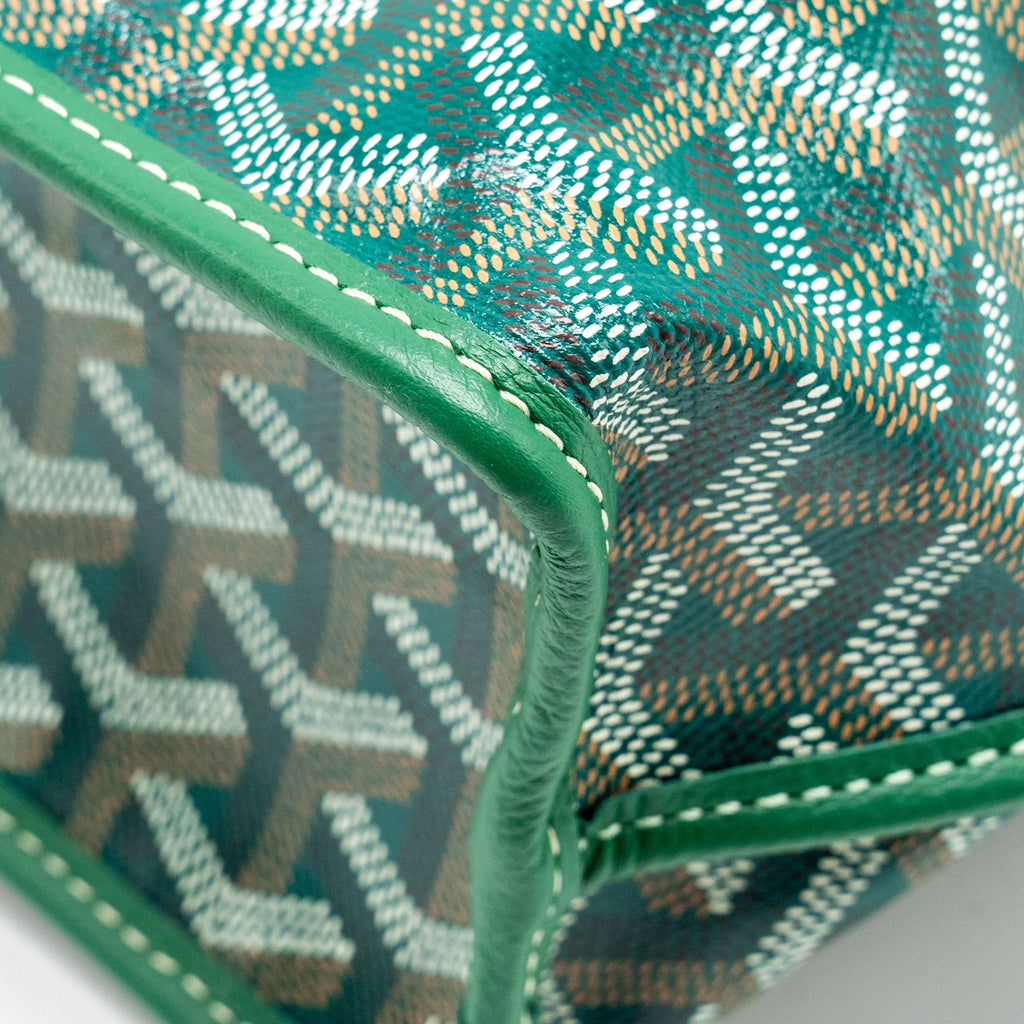 GOYARD MINI ANJOU TOTE BAG GOYARDLINE CANVAS / LEATHER GREEN SHW
