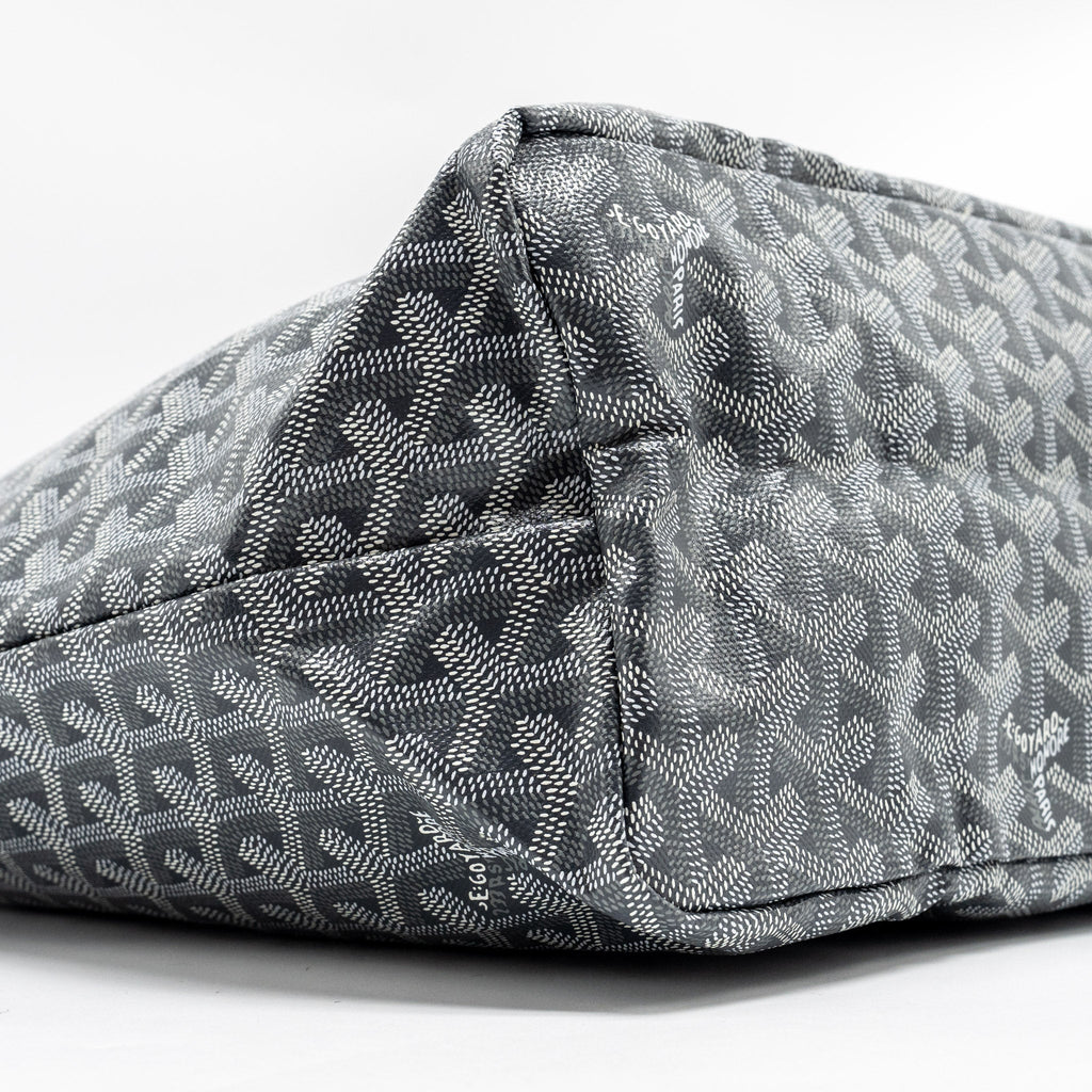 GOYARD SAINT LOUIS PM TOTE BAG GOYARDLINE CANVAS / LEATHER GREY SHW