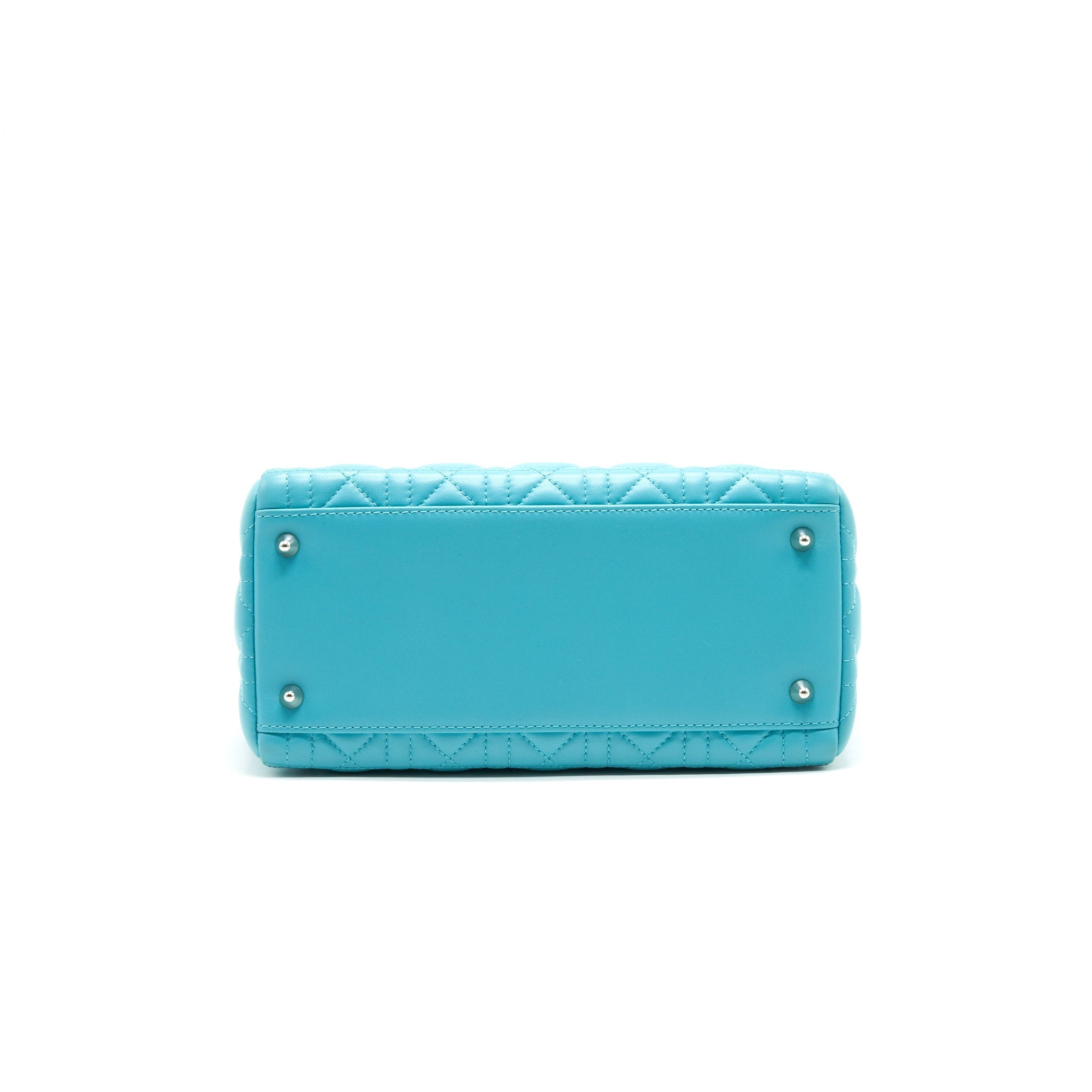 DIOR MEDIUM LADY DIOR LAMBSKIN BLUE SHW
