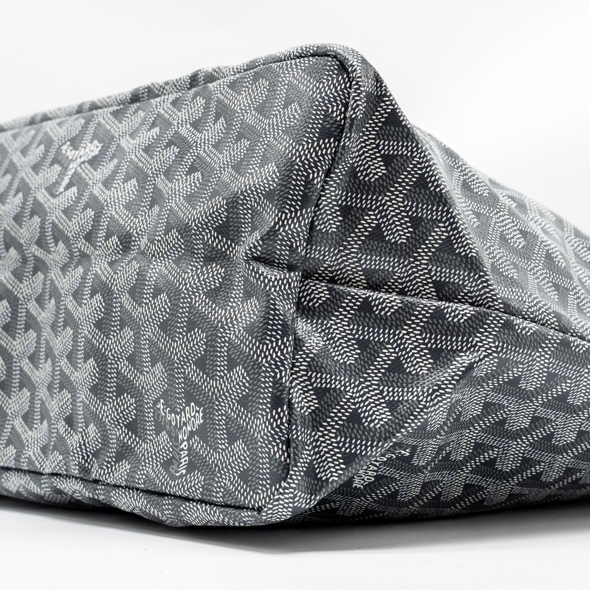 GOYARD SAINT LOUIS PM TOTE BAG GOYARDLINE CANVAS / LEATHER GREY SHW
