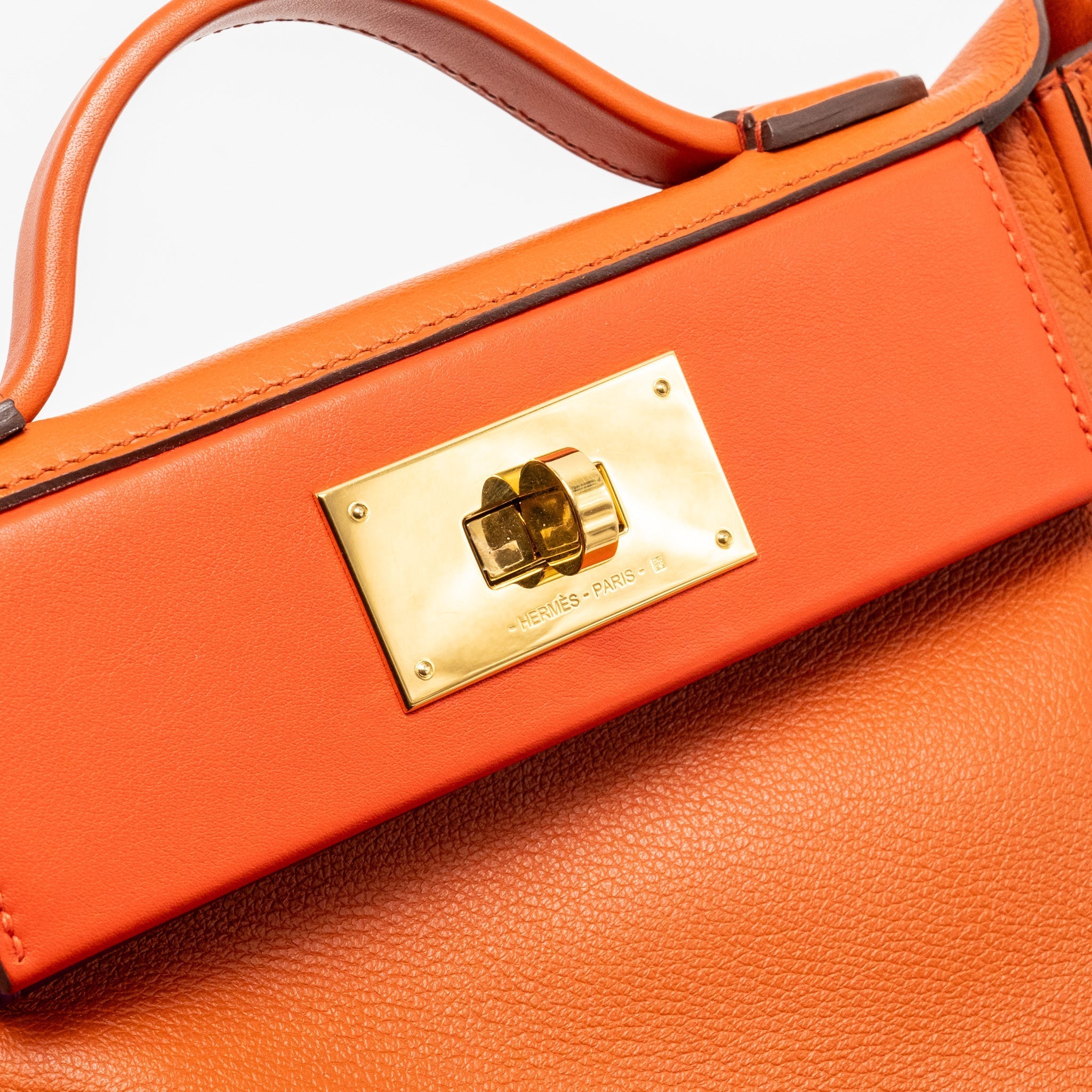 HERMES MINI 24/24 2424-21 BAG EVERCOLOR/ SWIFT TERRE/ CAPUCINE / ANEMONE GHW