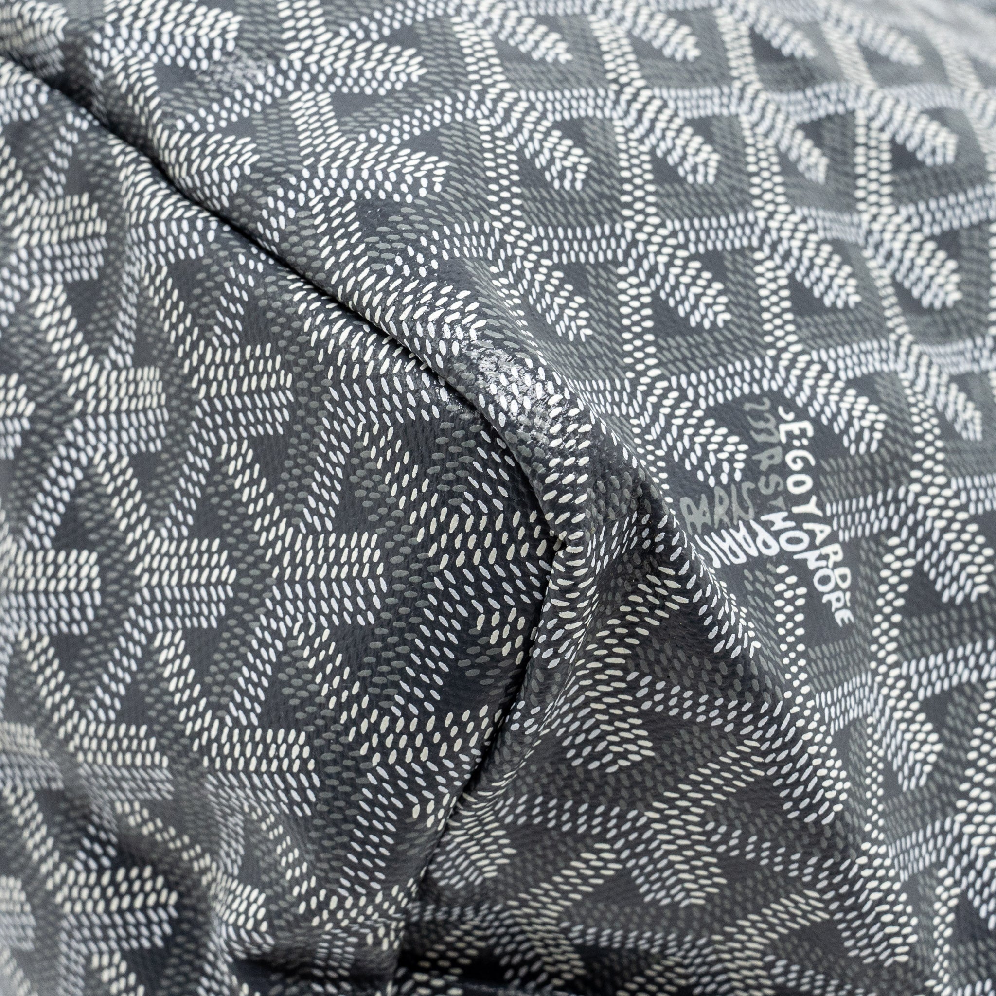 GOYARD SAINT LOUIS PM TOTE BAG GOYARDLINE CANVAS / LEATHER GREY SHW