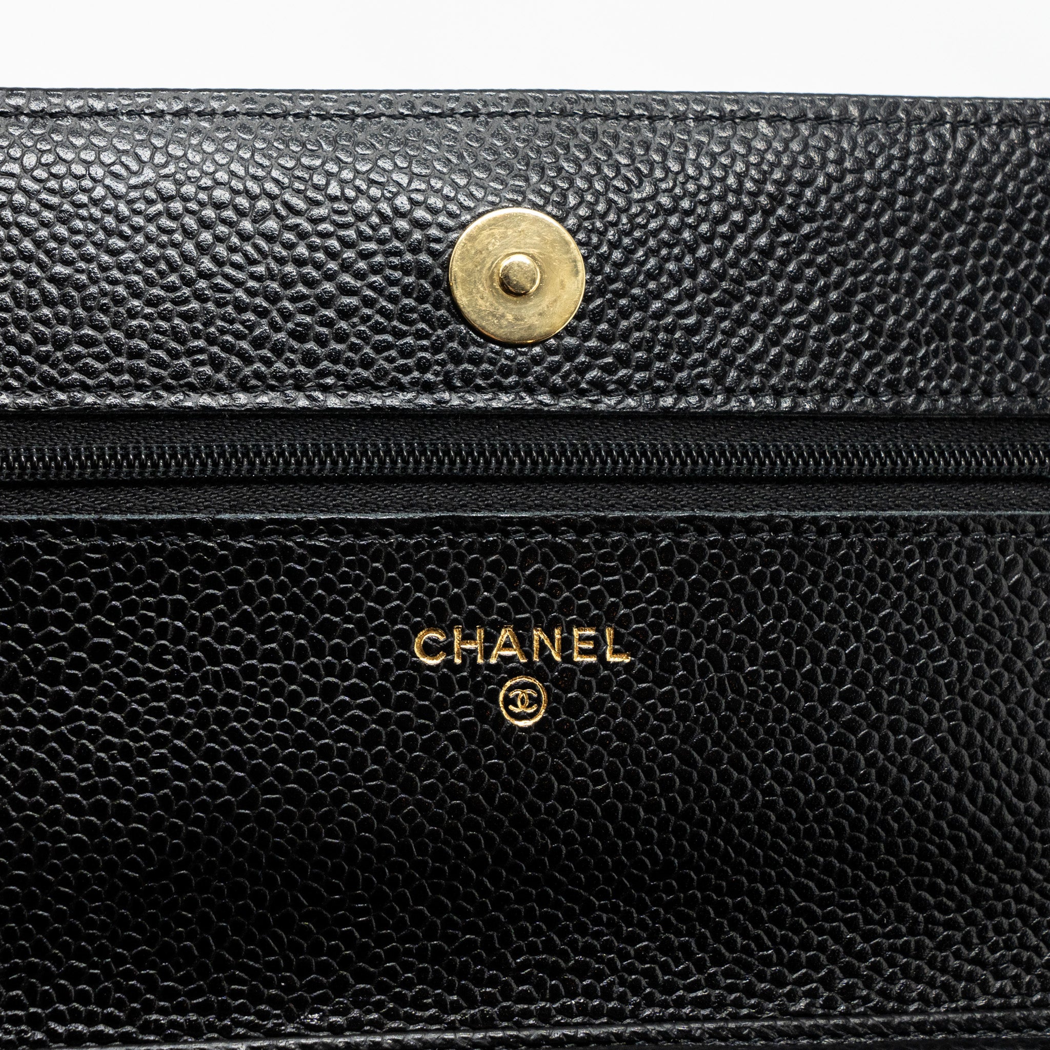 CHANEL CLASSIC WALLET ON CHAIN CAVIAR BLACK GHW(MICROCHIP)