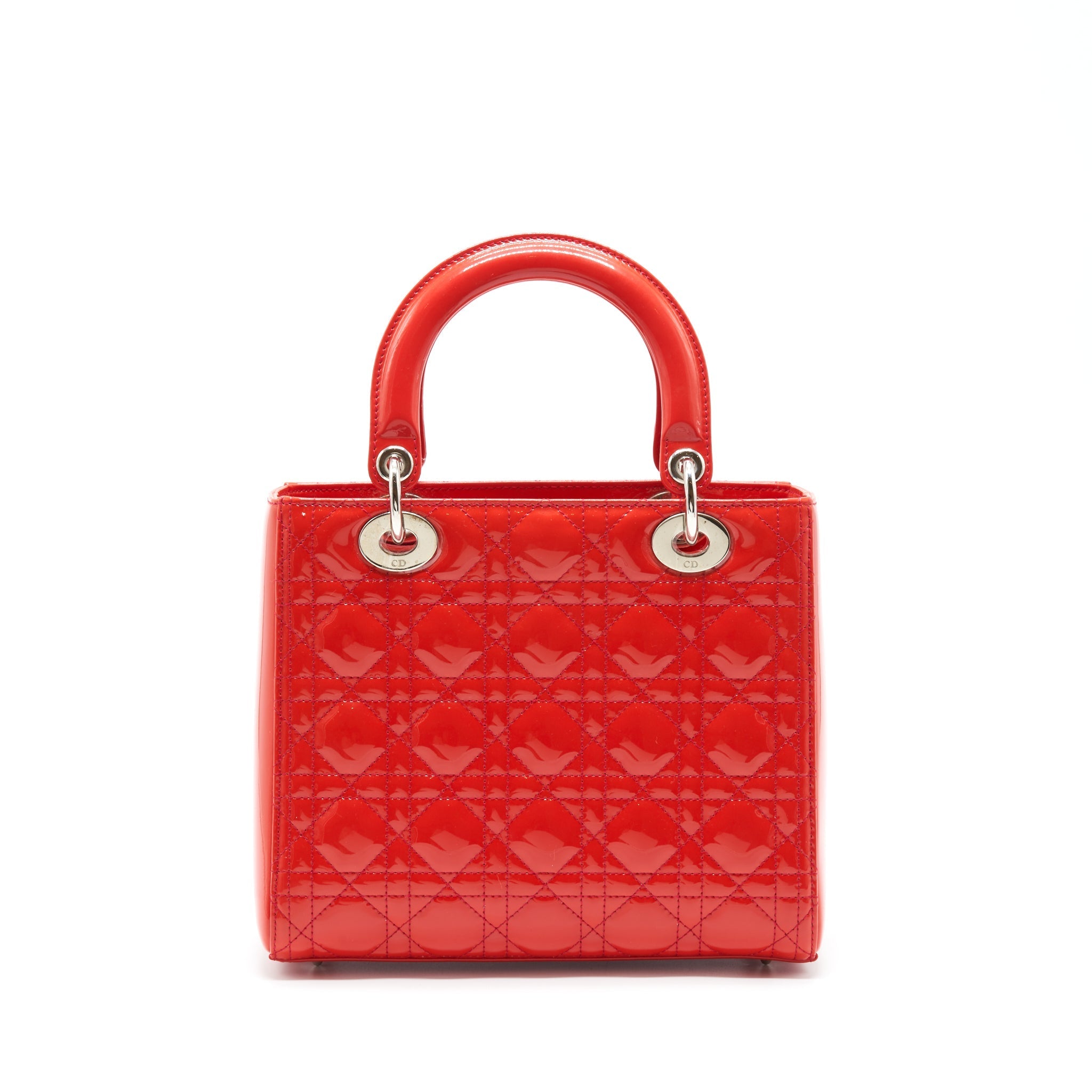 DIOR MEDIUM LADY DIOR PATENT RED SHW