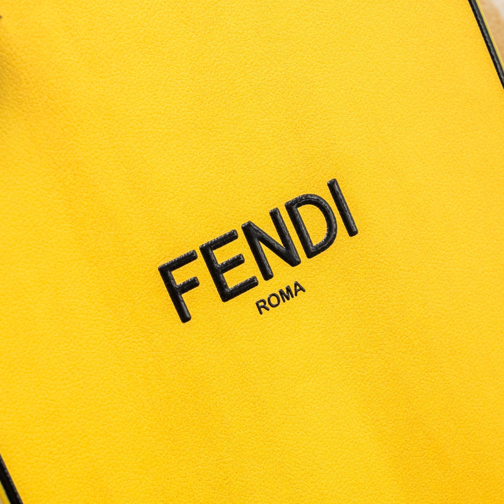 FENDI VERTICAL BOX SHOULDER BAG CALFSKIN YELLOW GHW