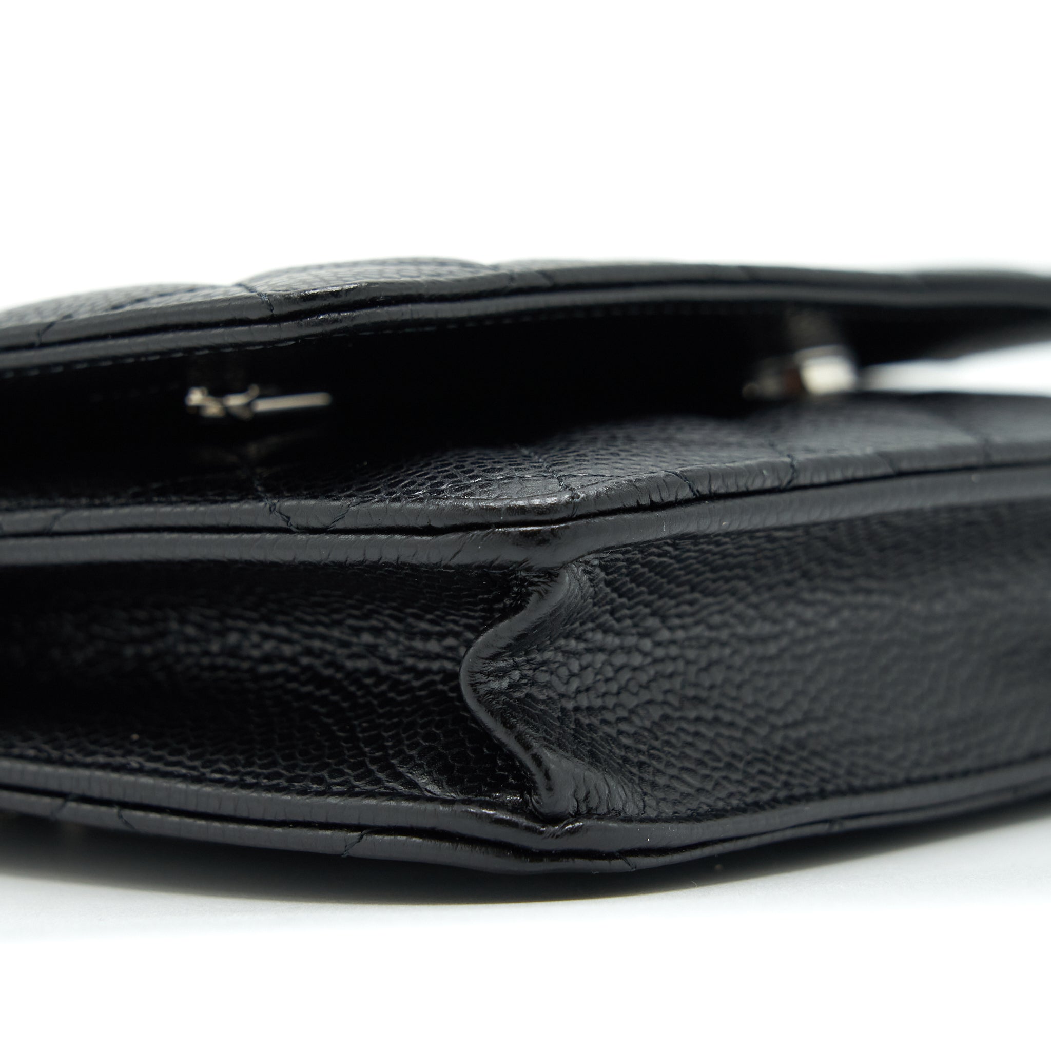 CHANEL CLASSIC WALLET ON CHAIN CAVIAR BLACK SHW (MICROCHIP)