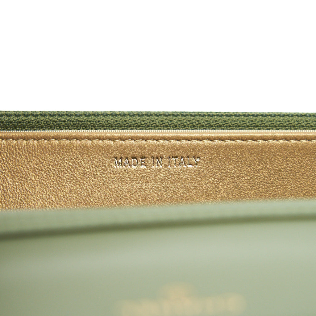 CHANEL 21B GREEN GHW PEARL CRUSH WALLET ON CHAIN