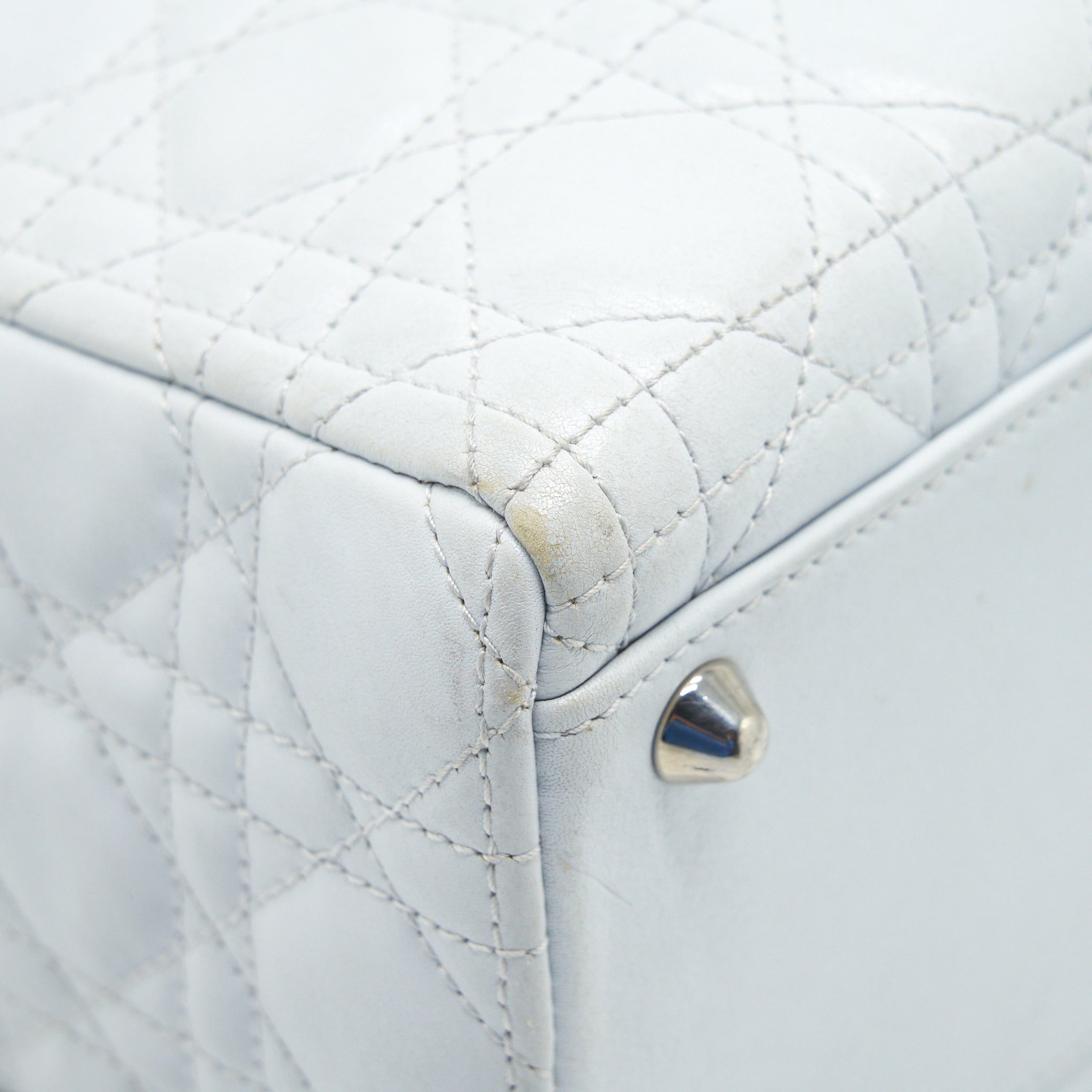 DIOR LADY DIOR BAG LARGE IN WHITE SHW