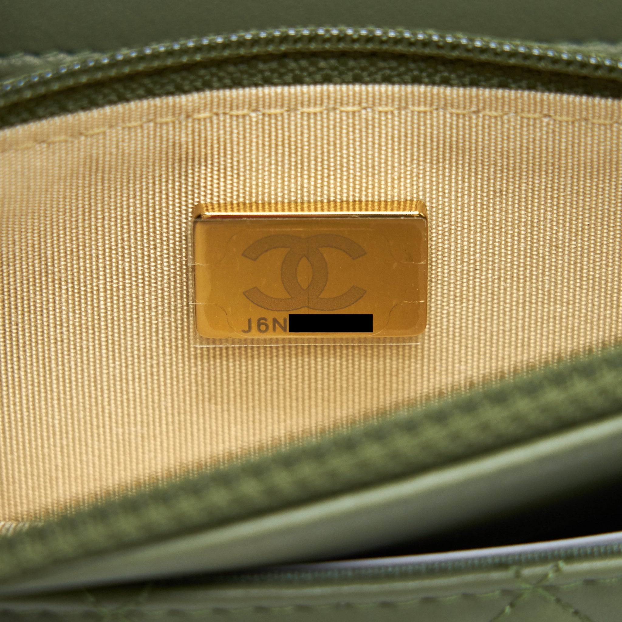 CHANEL 21B GREEN GHW PEARL CRUSH WALLET ON CHAIN