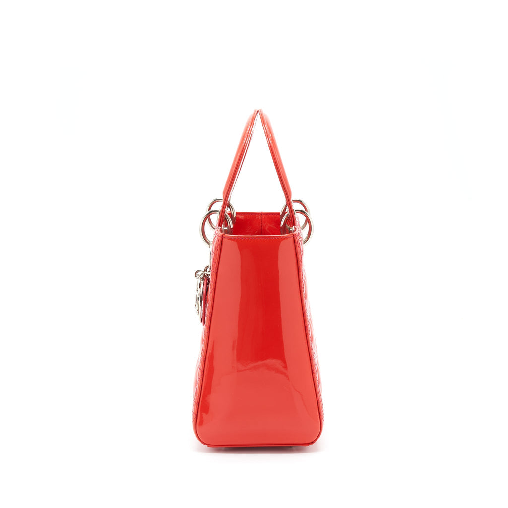 DIOR MEDIUM LADY DIOR PATENT RED SHW