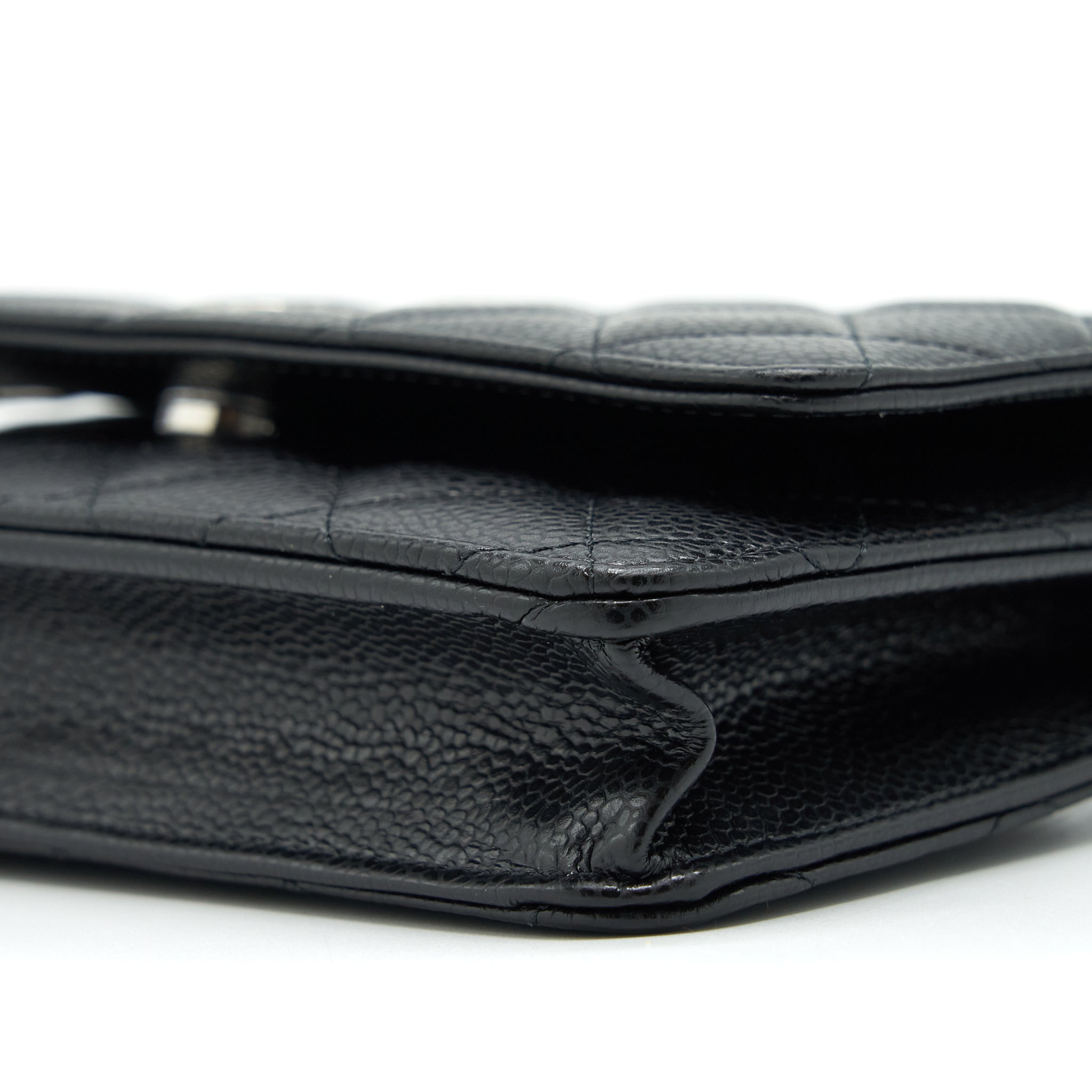 CHANEL CLASSIC WALLET ON CHAIN CAVIAR BLACK SHW (MICROCHIP)