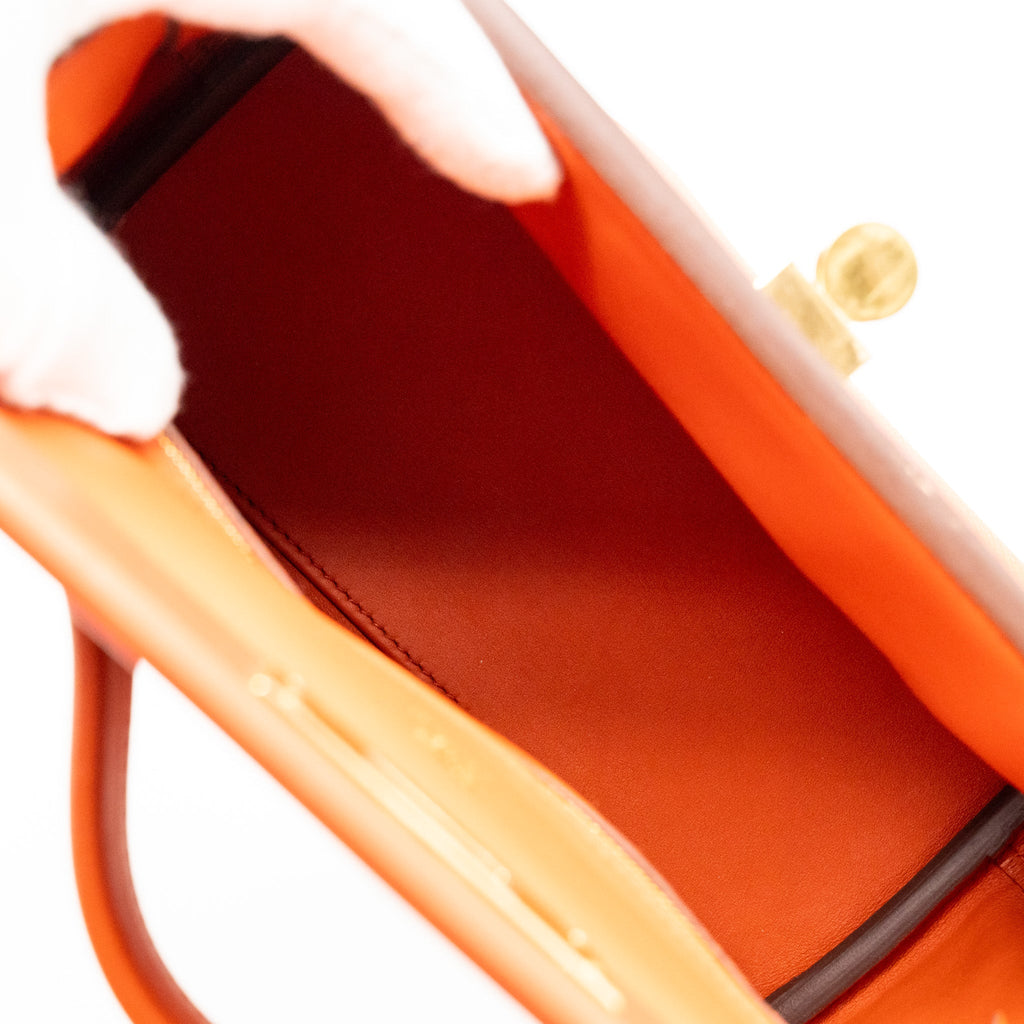 HERMES MINI 24/24 2424-21 BAG EVERCOLOR/ SWIFT TERRE/ CAPUCINE / ANEMONE GHW