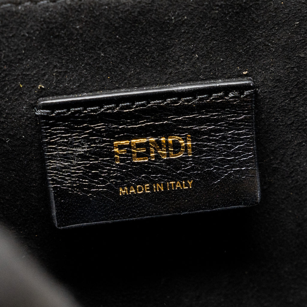 FENDI VERTICAL BOX SHOULDER BAG CALFSKIN YELLOW GHW