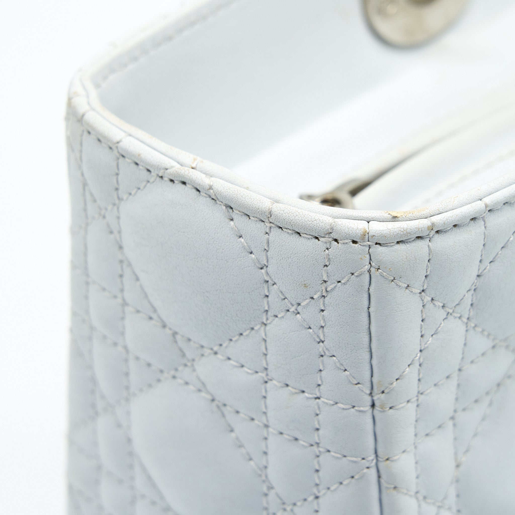 DIOR LADY DIOR BAG LARGE IN WHITE SHW