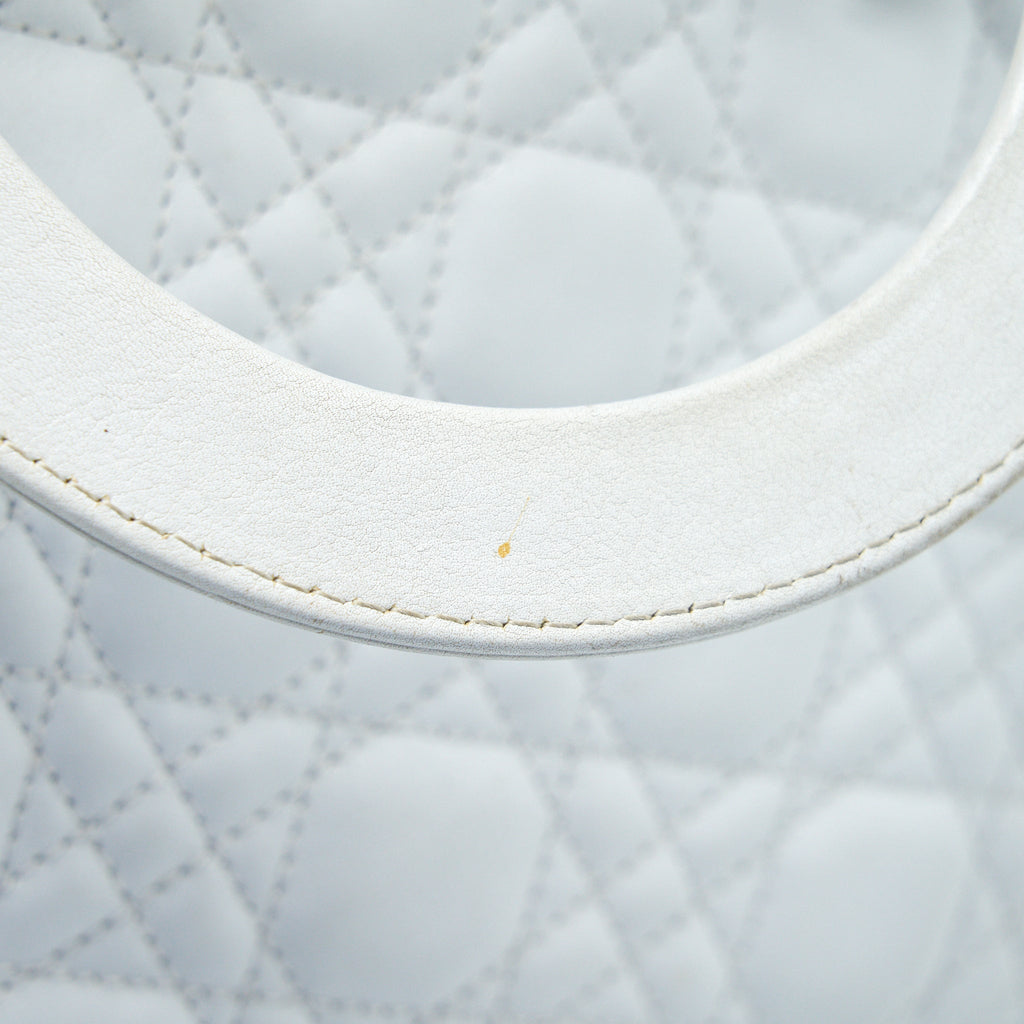 DIOR LADY DIOR BAG LARGE IN WHITE SHW
