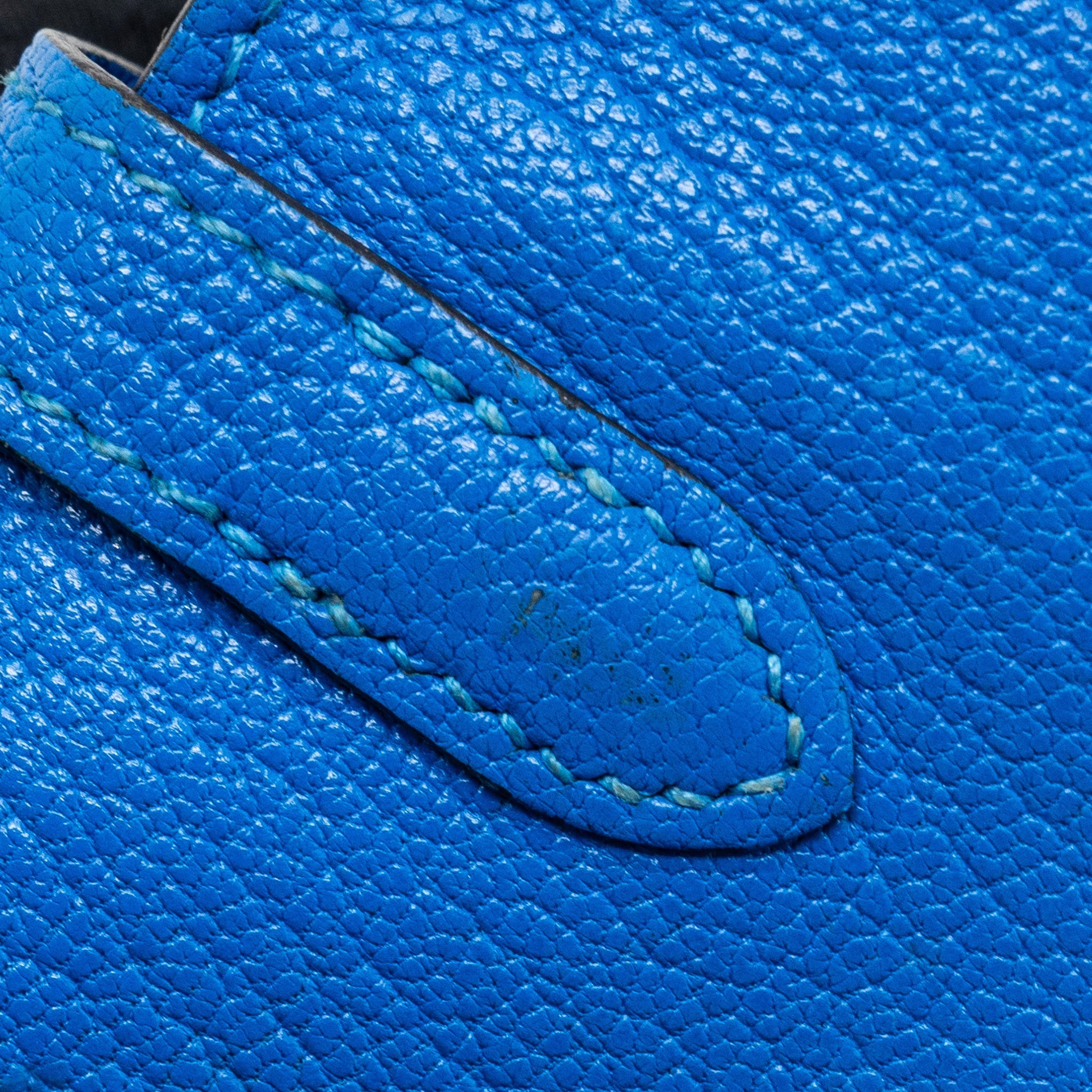 HERMES KELLY CLASSIC LONG WALLET CHÈVRE MYSORE BLUE HYDRA  SHW