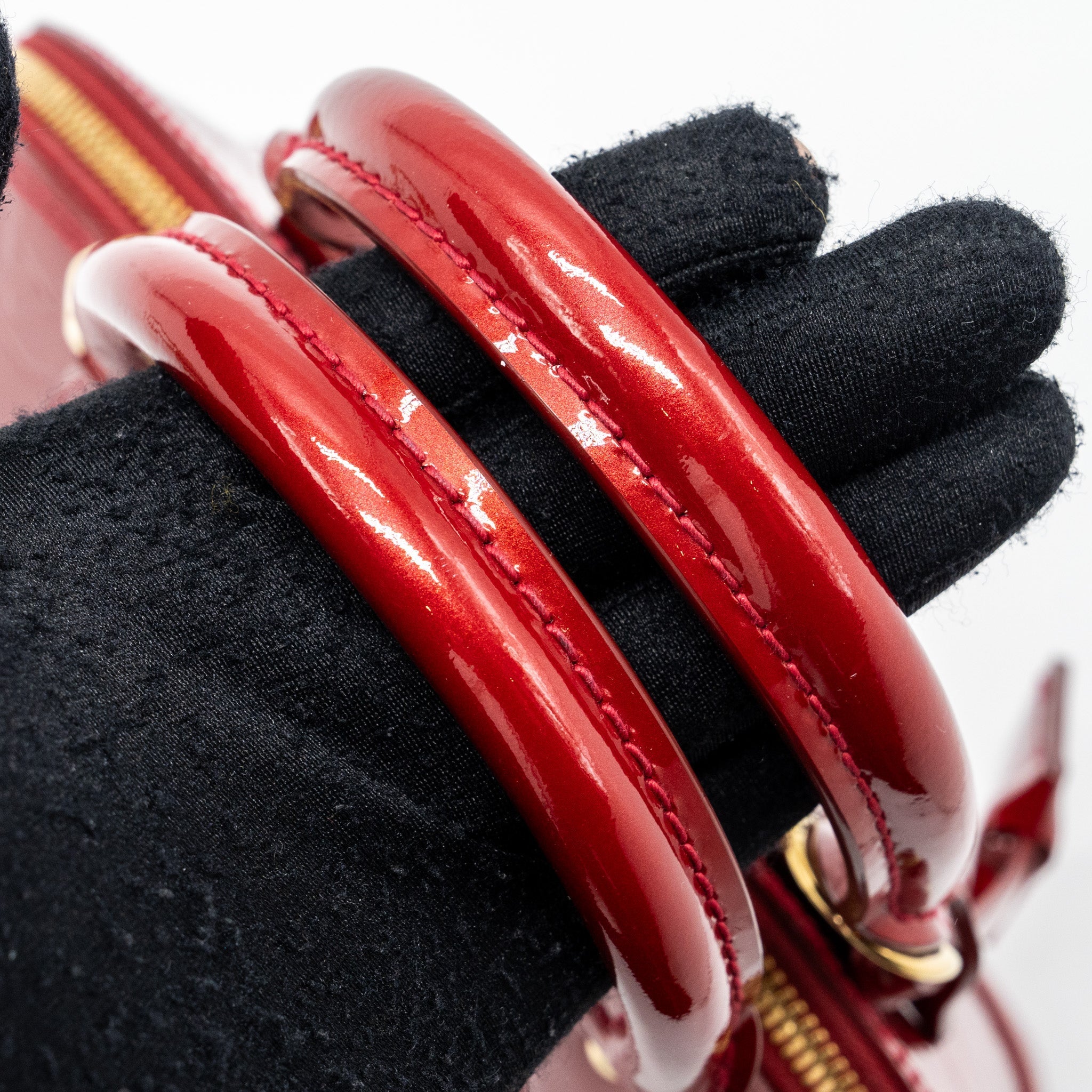 LOUIS VUITTON ALMA BB PATENT RED GHW