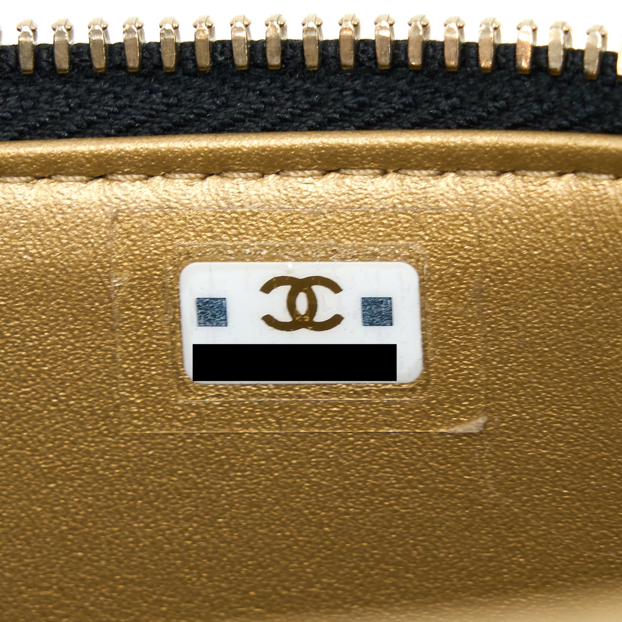 CHANEL PEAR CRUSH LONG VANITY WITH CHAIN LAMBSKIN BLACK GHW