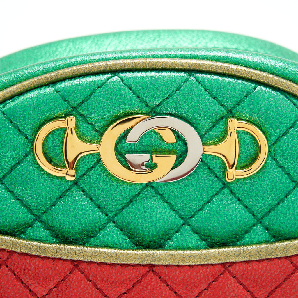 GUCCI SMALL CROSSBODY BAG GREEN/RED GHW