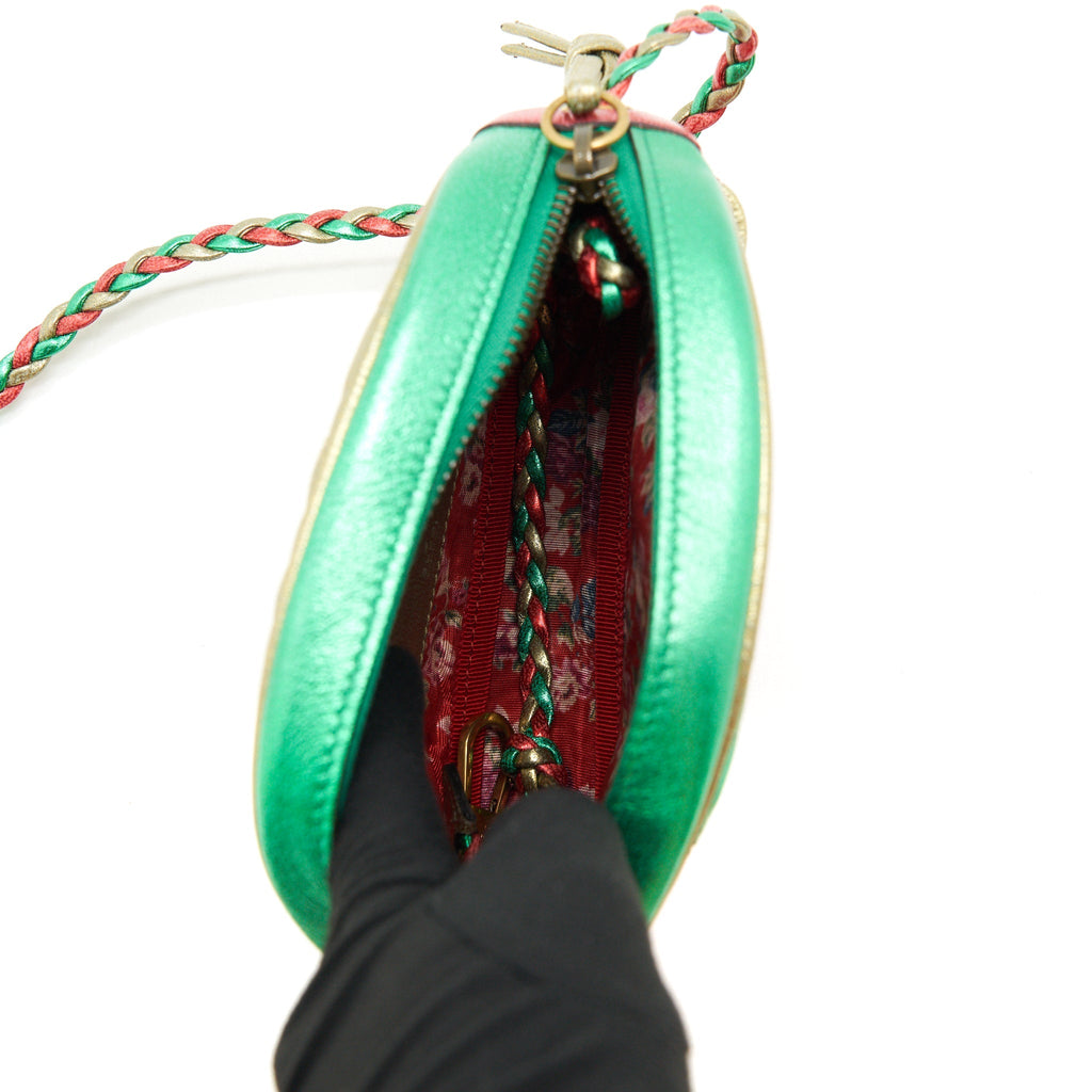 GUCCI SMALL CROSSBODY BAG GREEN/RED GHW