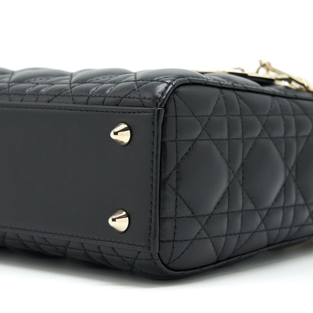 DIOR SMALL LADY DIOR LAMBSKIN BLACK LGHW