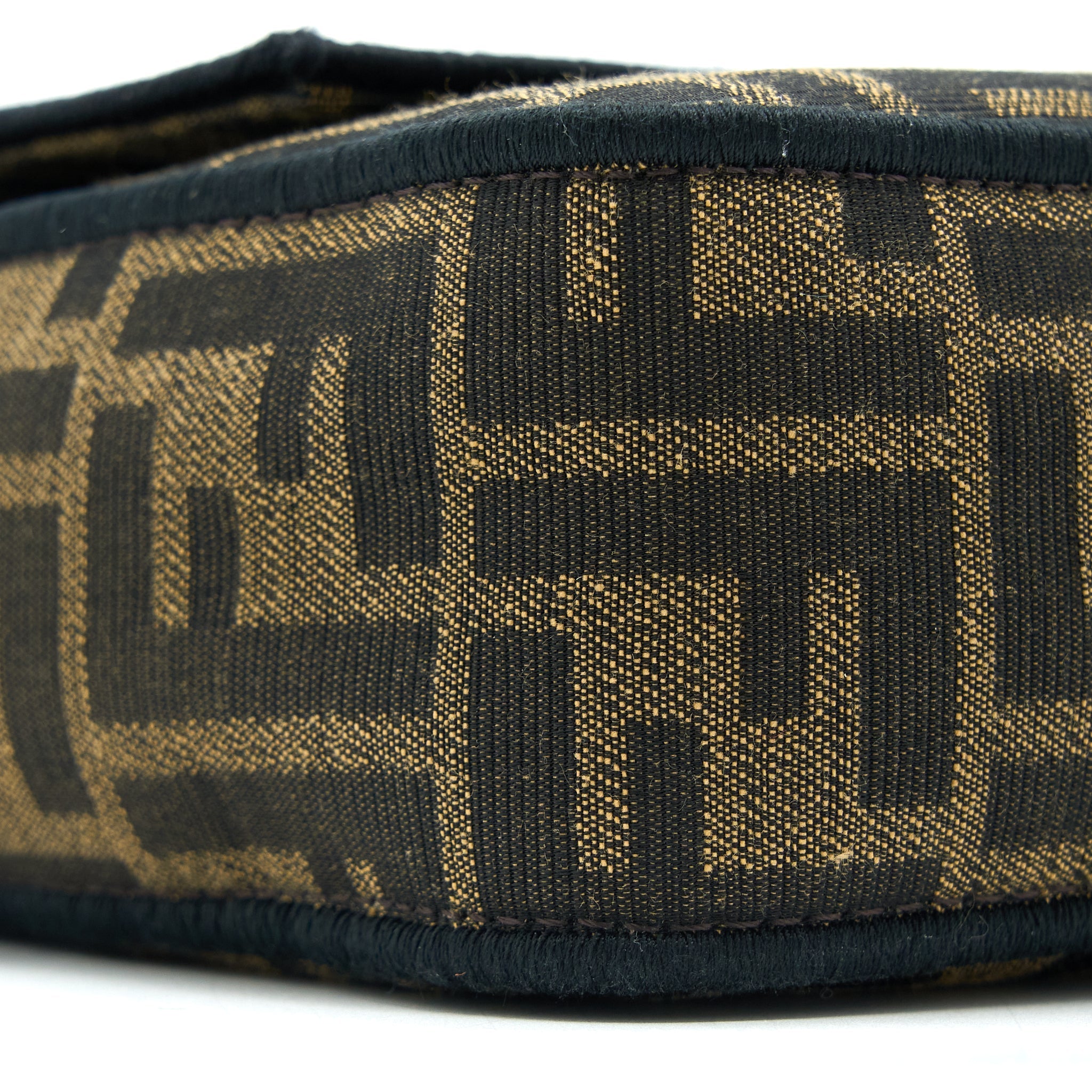 FENDI BAGUETTE BAG FF JACQUARD FABRIC BROWN GHW