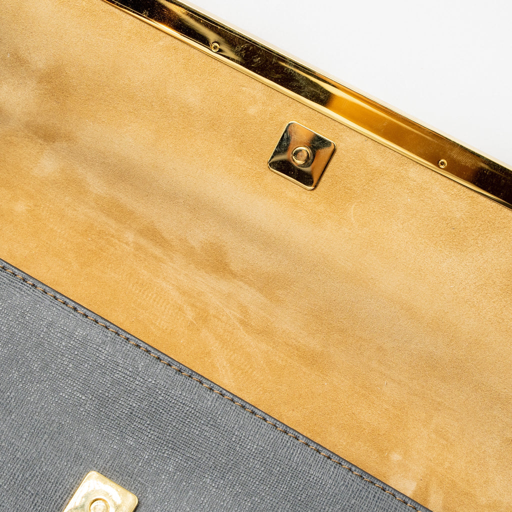 FENDI FLAP CLUTCH CALFSKIN ORANGE/MULTICOLOUR GHW