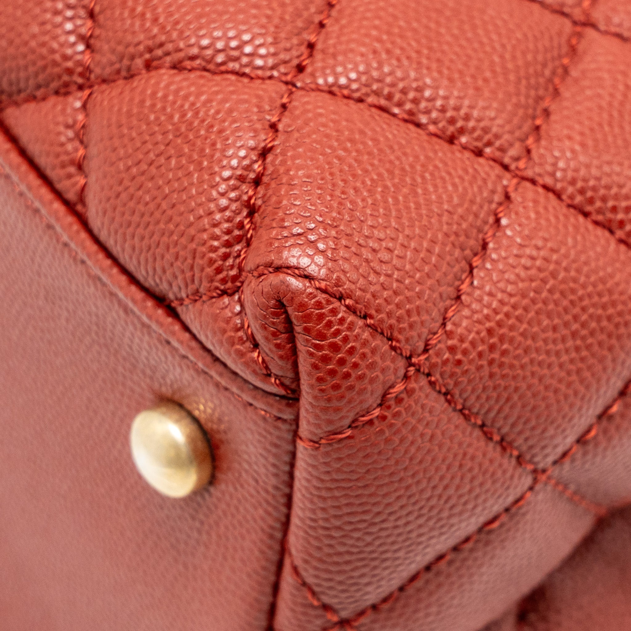CHANEL LARGE COCO HANDLE WITH LIZARD HANDLE CAVIAR RED GHW