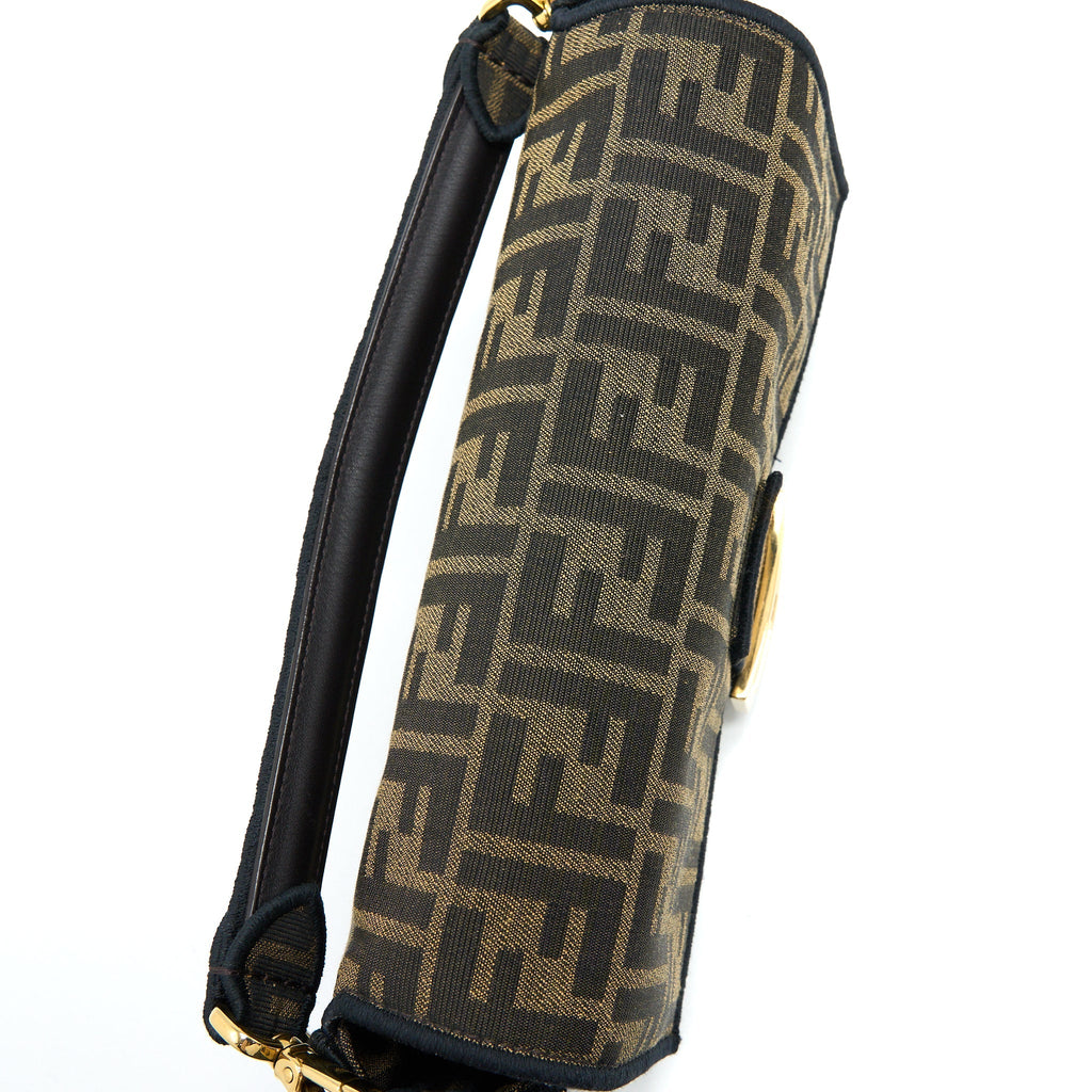 FENDI BAGUETTE BAG FF JACQUARD FABRIC BROWN GHW