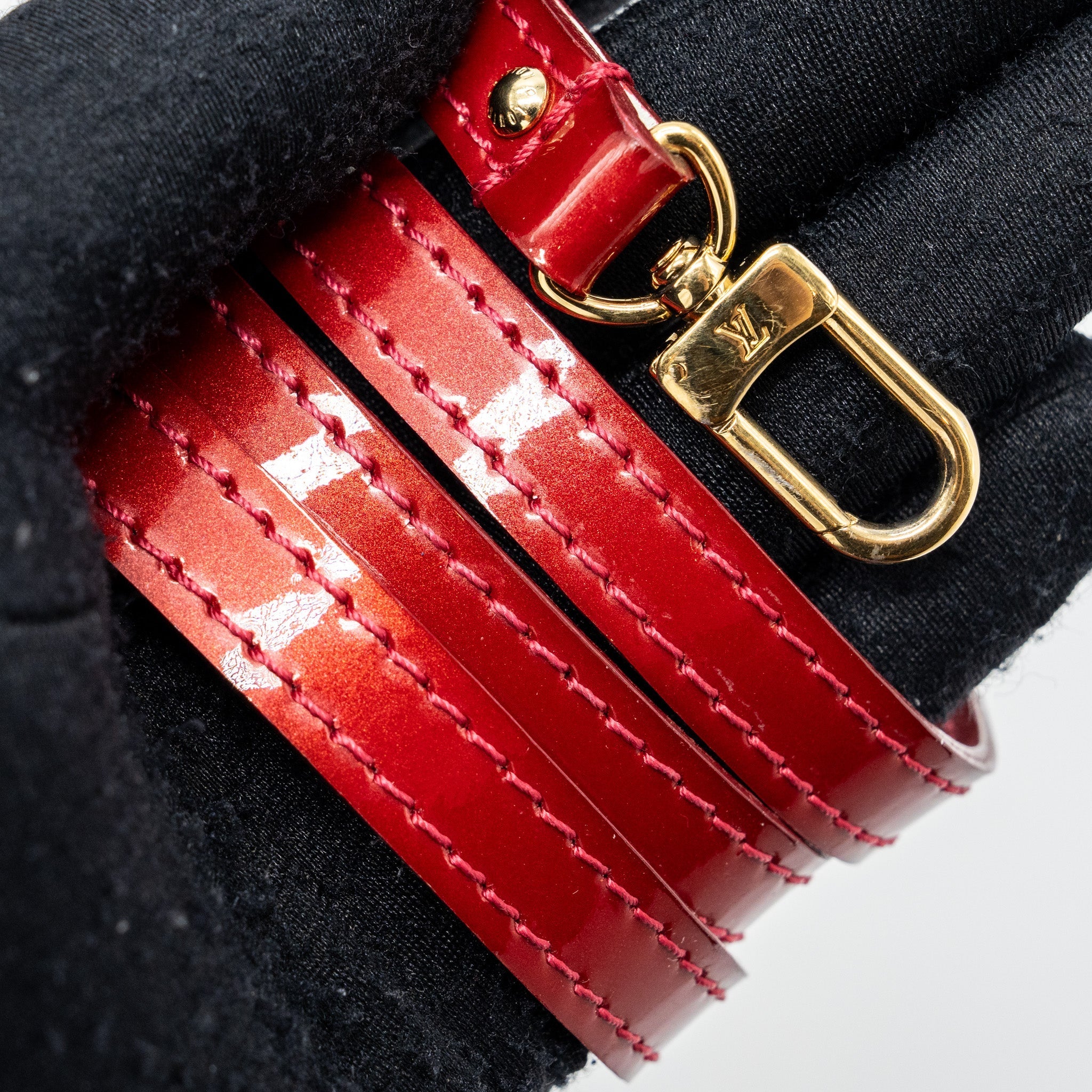 LOUIS VUITTON ALMA BB PATENT RED GHW