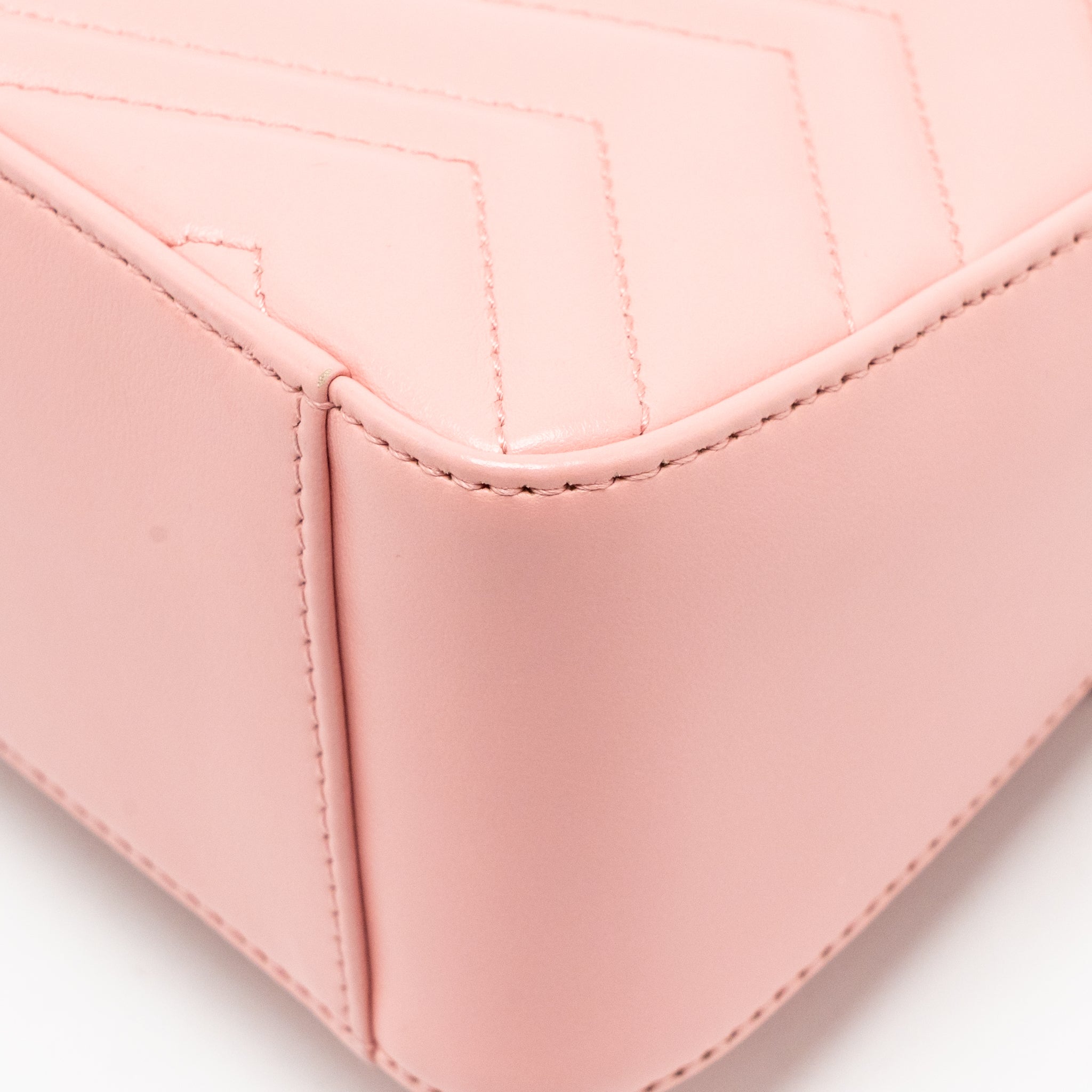 GUCCI GG MARMONT MINI TOP HANDLE BAG CALFSKIN PINK SHW