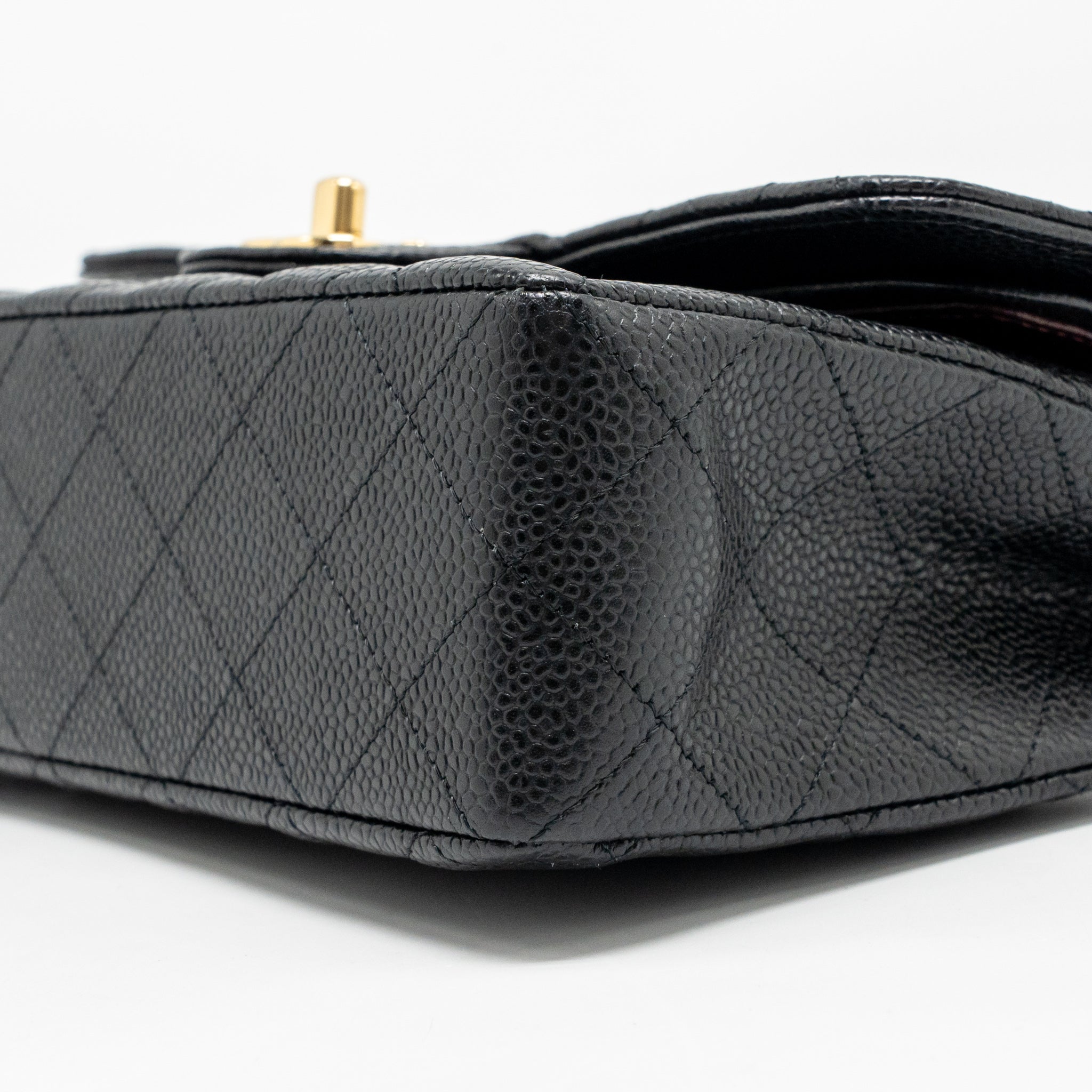CHANEL SMALL CLASSIC DOUBLE FLAP BAG CAVIAR BLACK GHW (MICROCHIP)