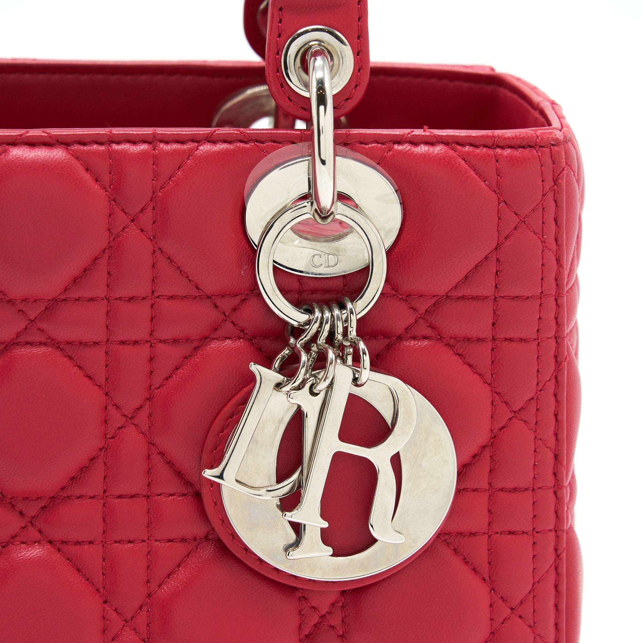 DIOR MEDIUM LADY DIOR LAMBSKIN PINK SHW