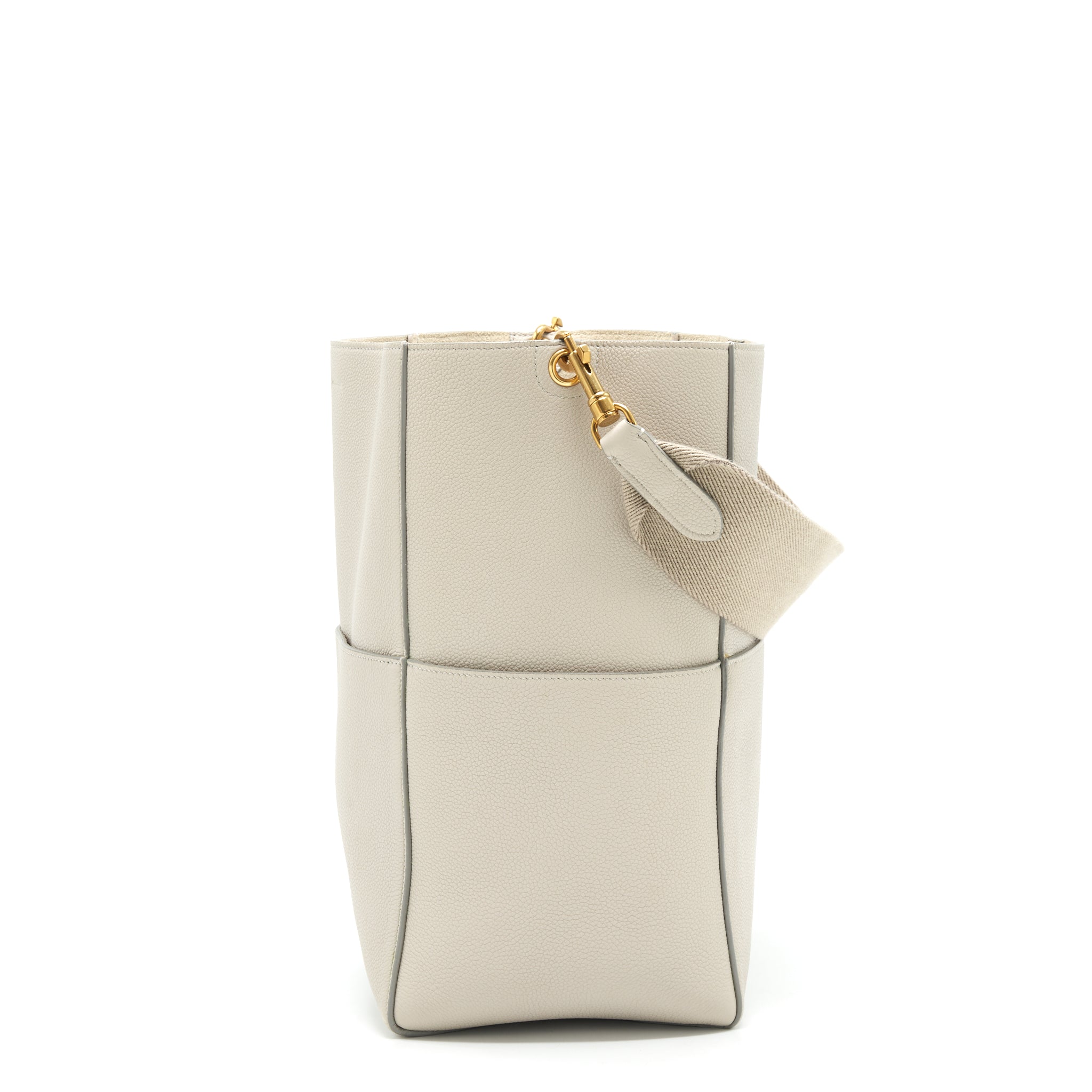 CELINE SANGLE BUCKET BAG GRAINED CALFSKIN CLAY GHW