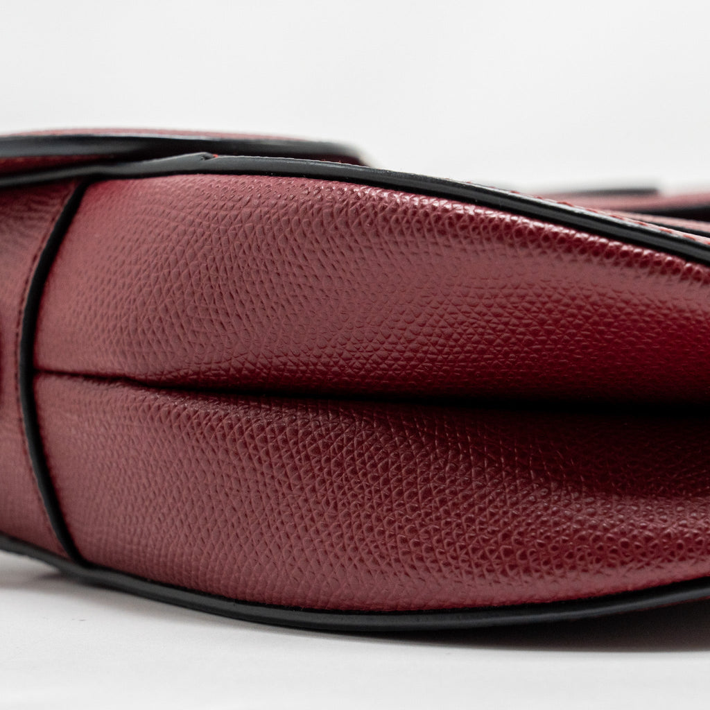 DIOR MEDIUM SADDLE BAG CALFSKIN RED GHW