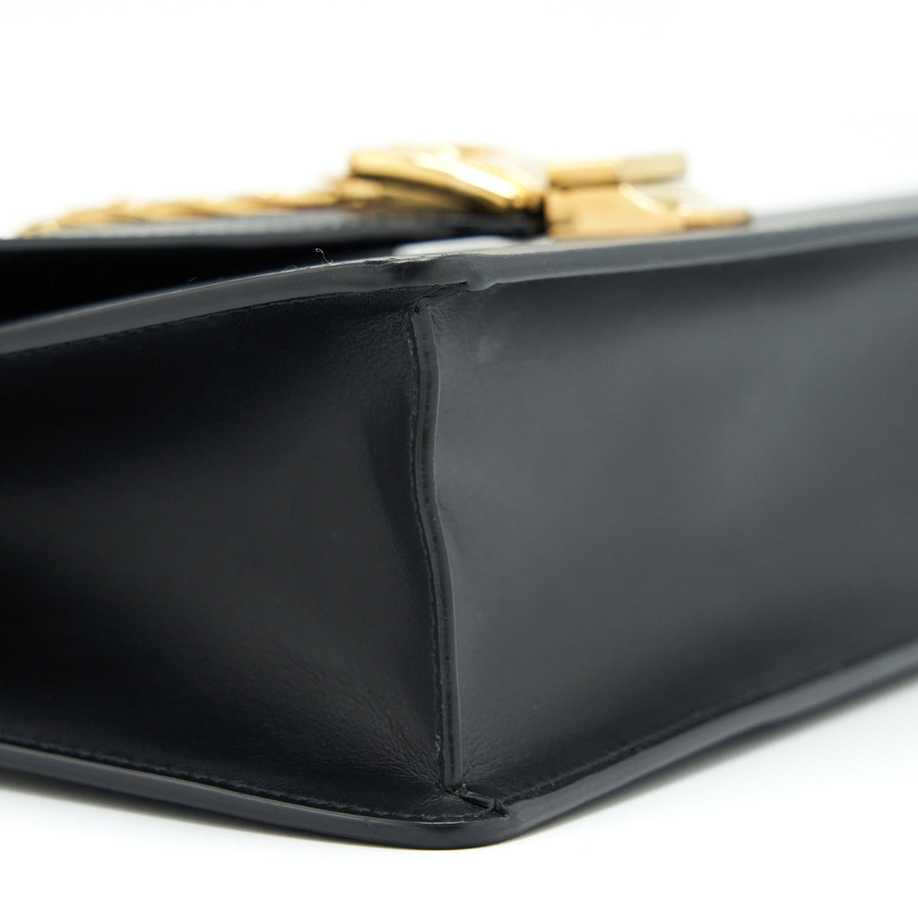 GUCCI SMALL SYLVIE SHOULDER BAG BLACK GHW