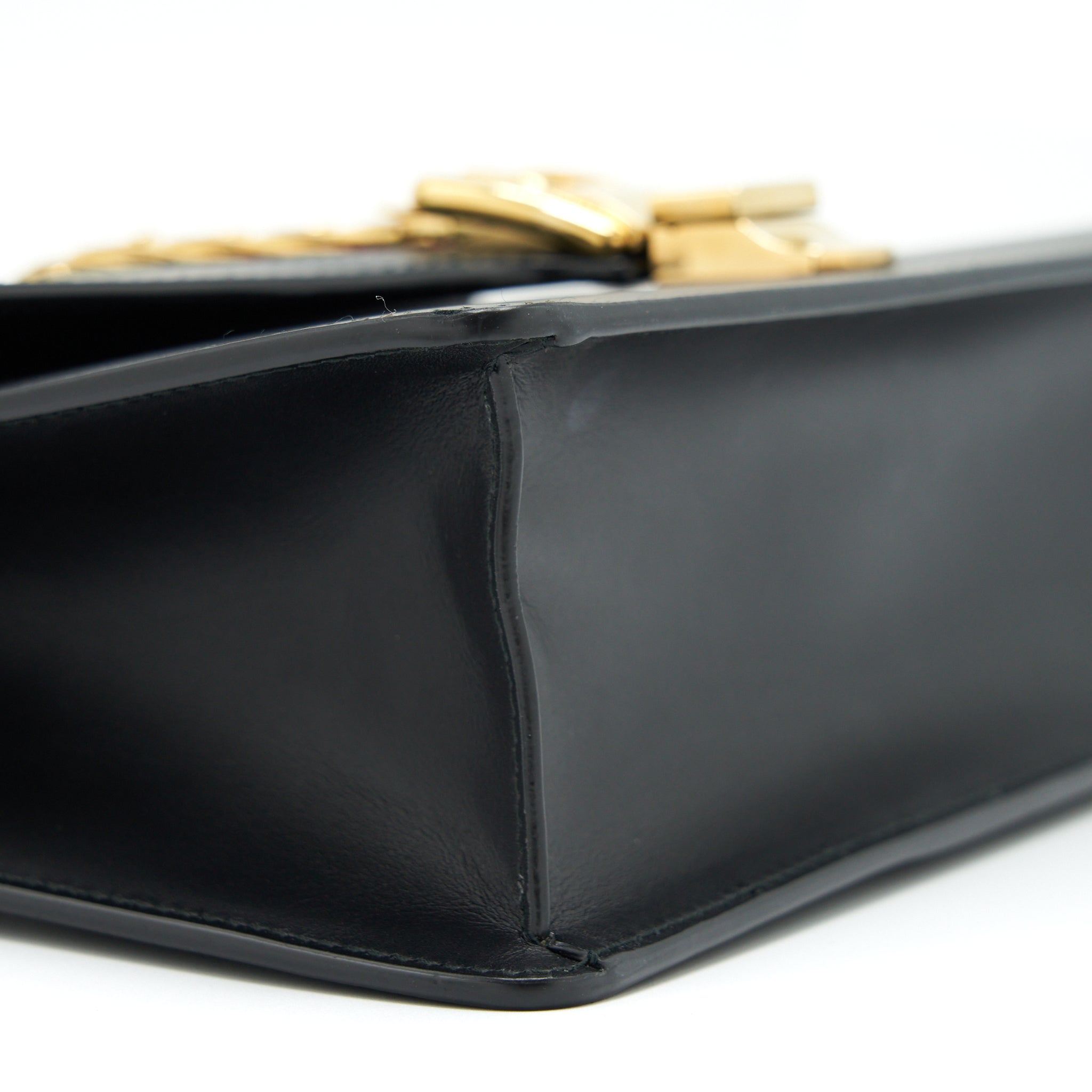 GUCCI SMALL SYLVIE SHOULDER BAG BLACK GHW