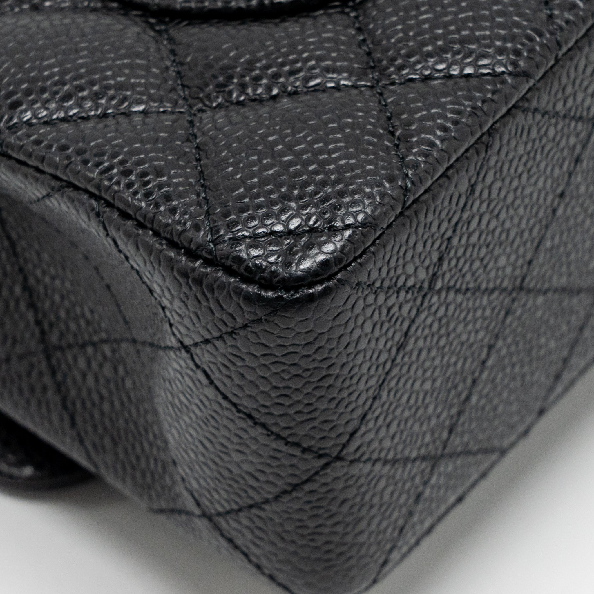 CHANEL SMALL CLASSIC DOUBLE FLAP BAG CAVIAR BLACK GHW (MICROCHIP)