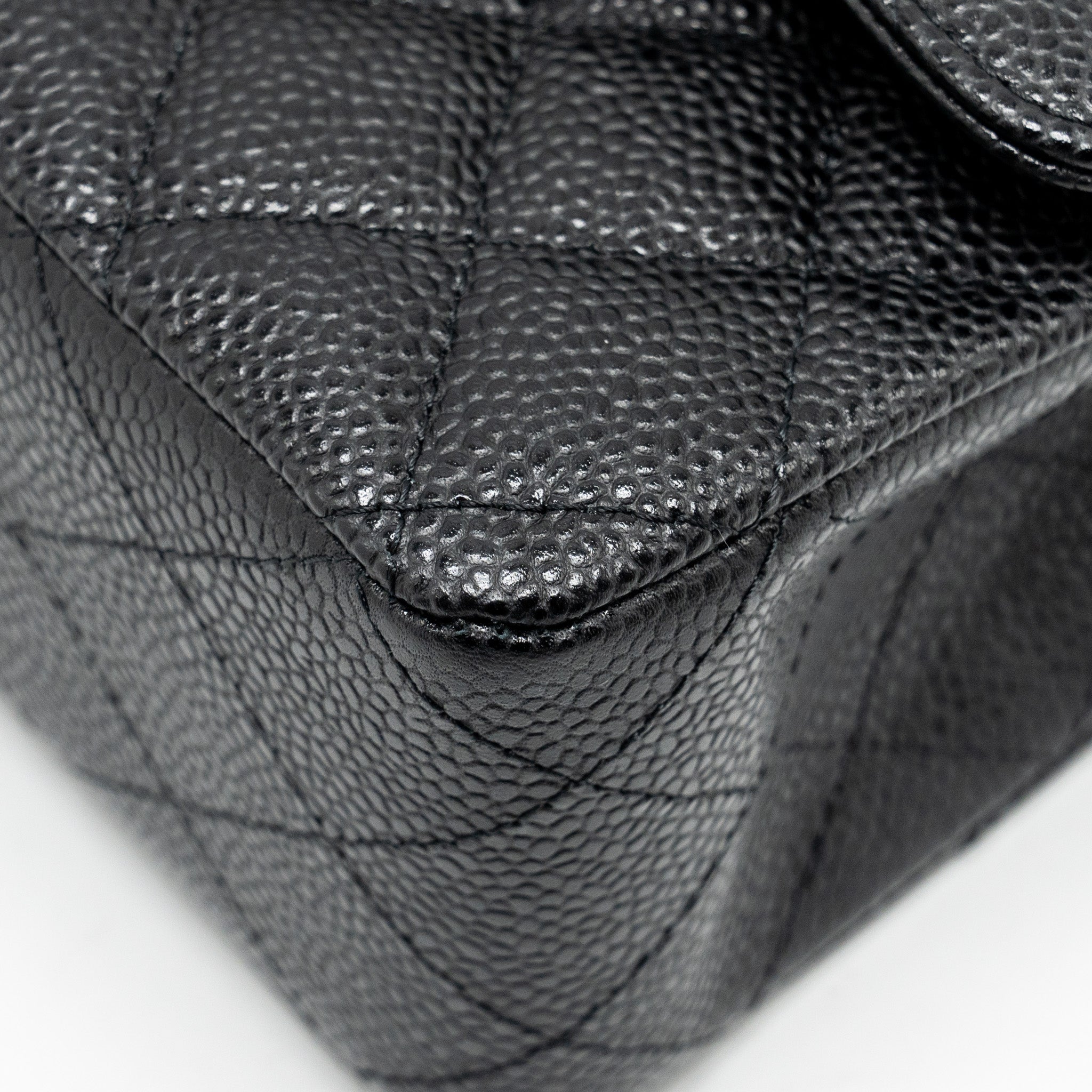 CHANEL MEDIUM CLASSIC DOUBLE FLAP BAG CAVIAR BLACK SHW
