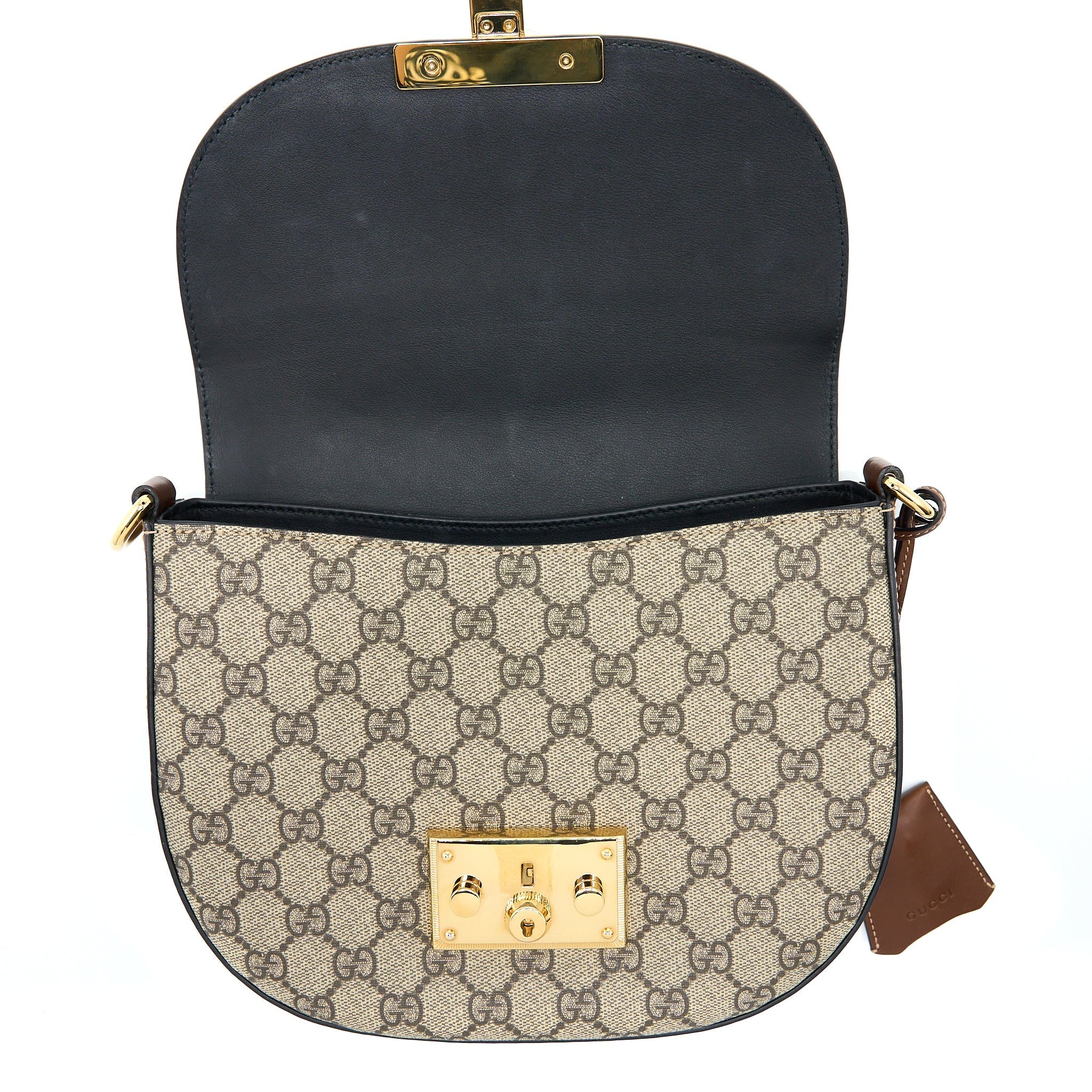 GUCCI WEB PADLOCK CROSSBODY BAG GHW
